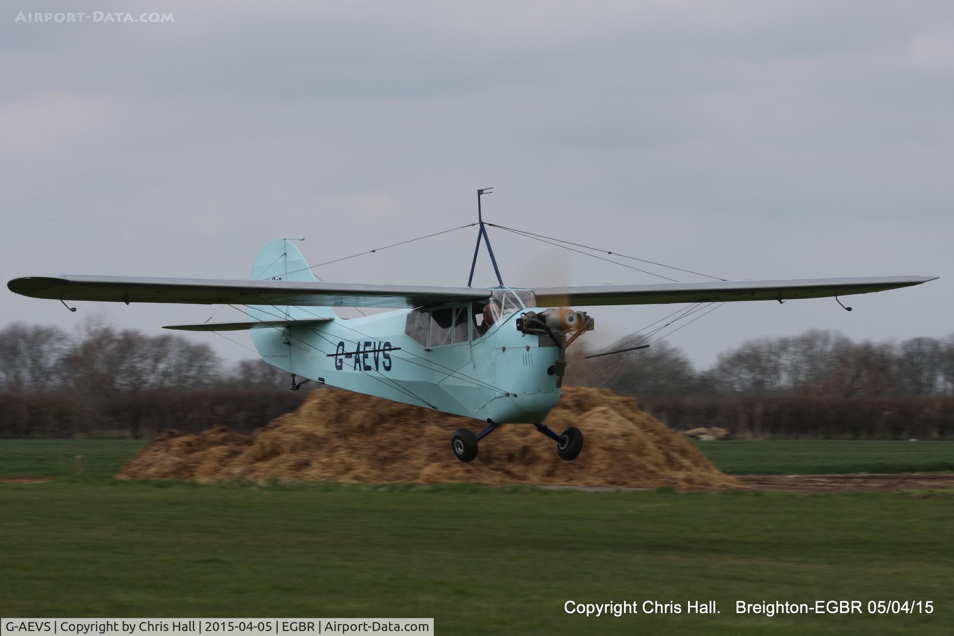 G-AEVS, 1937 Aeronca 100 C/N AB114, at the Easter Homebuilt Aircraft Fly-in