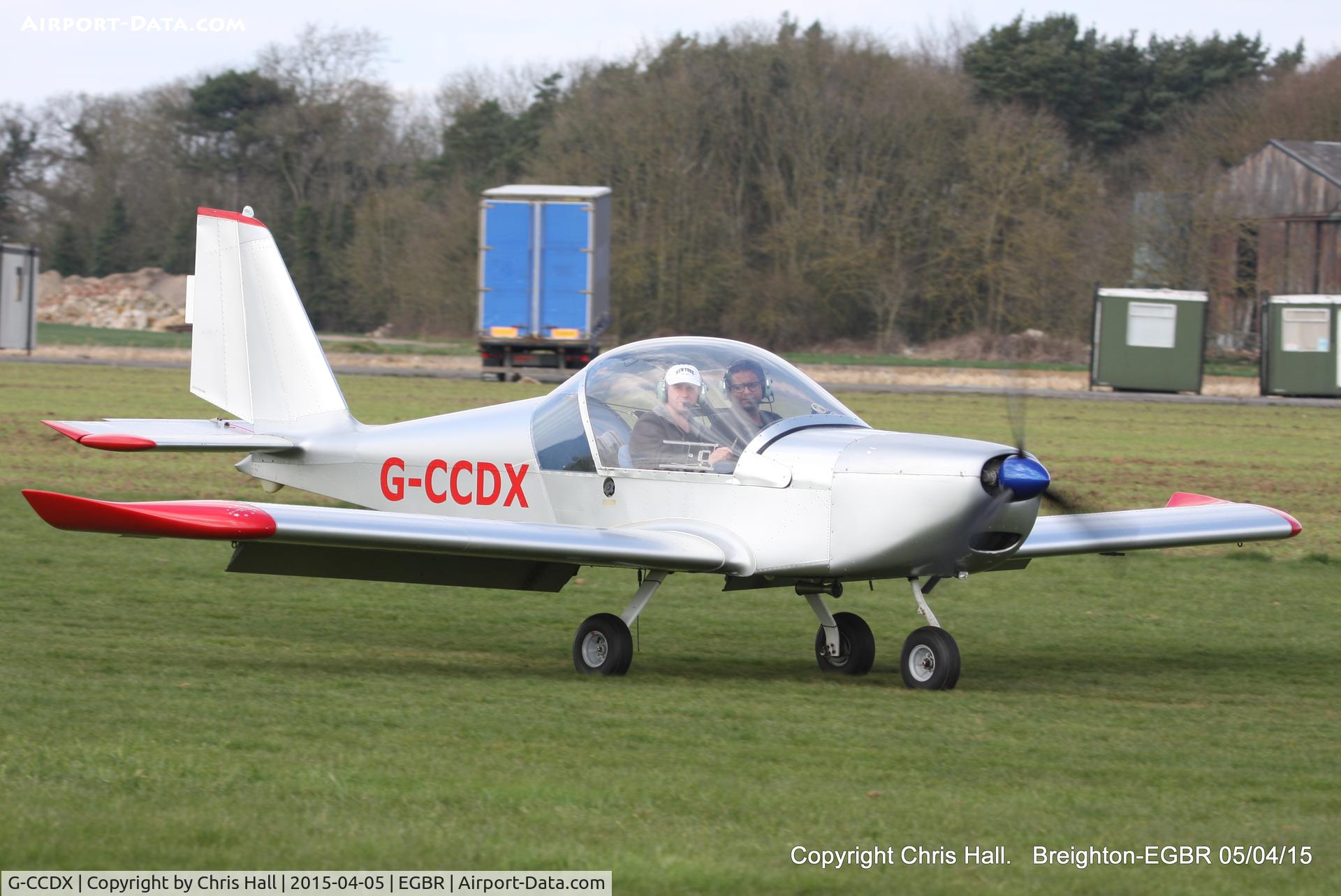 G-CCDX, 2003 Aerotechnik EV-97 Eurostar C/N PFA 315-14013, at the Easter Homebuilt Aircraft Fly-in