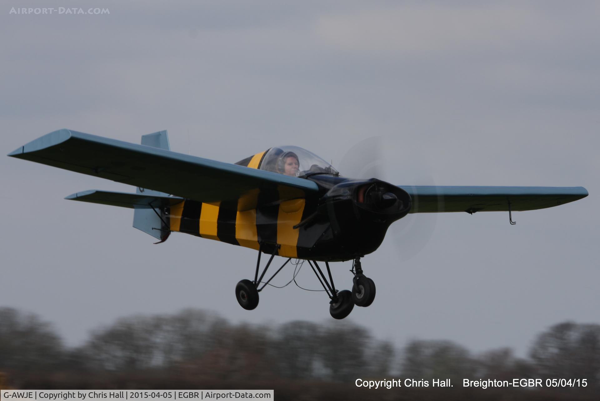 G-AWJE, 1968 Tipsy T-66 Nipper Mk 3 C/N S121, at the Easter Homebuilt Aircraft Fly-in