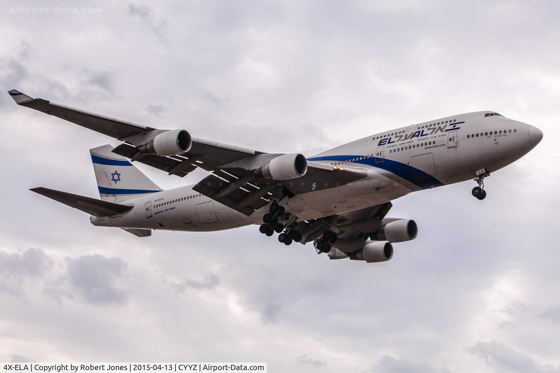 4X-ELA, 1994 Boeing 747-458 C/N 26055, Rare visitor to YYZ landing 24L at Toronto Pearson