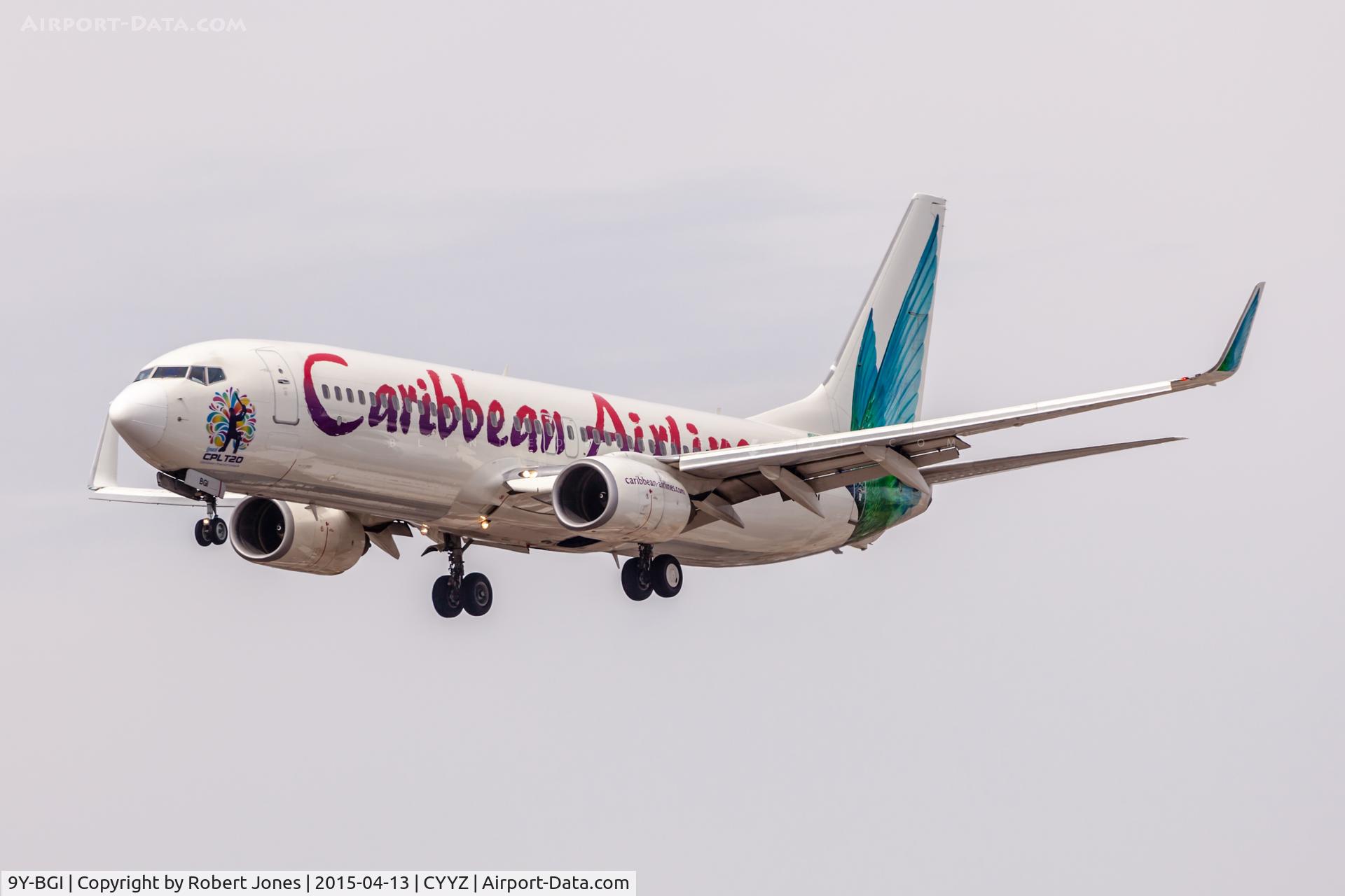 9Y-BGI, 2000 Boeing 737-8Q8 C/N 28232, Landing at Toronto Pearson