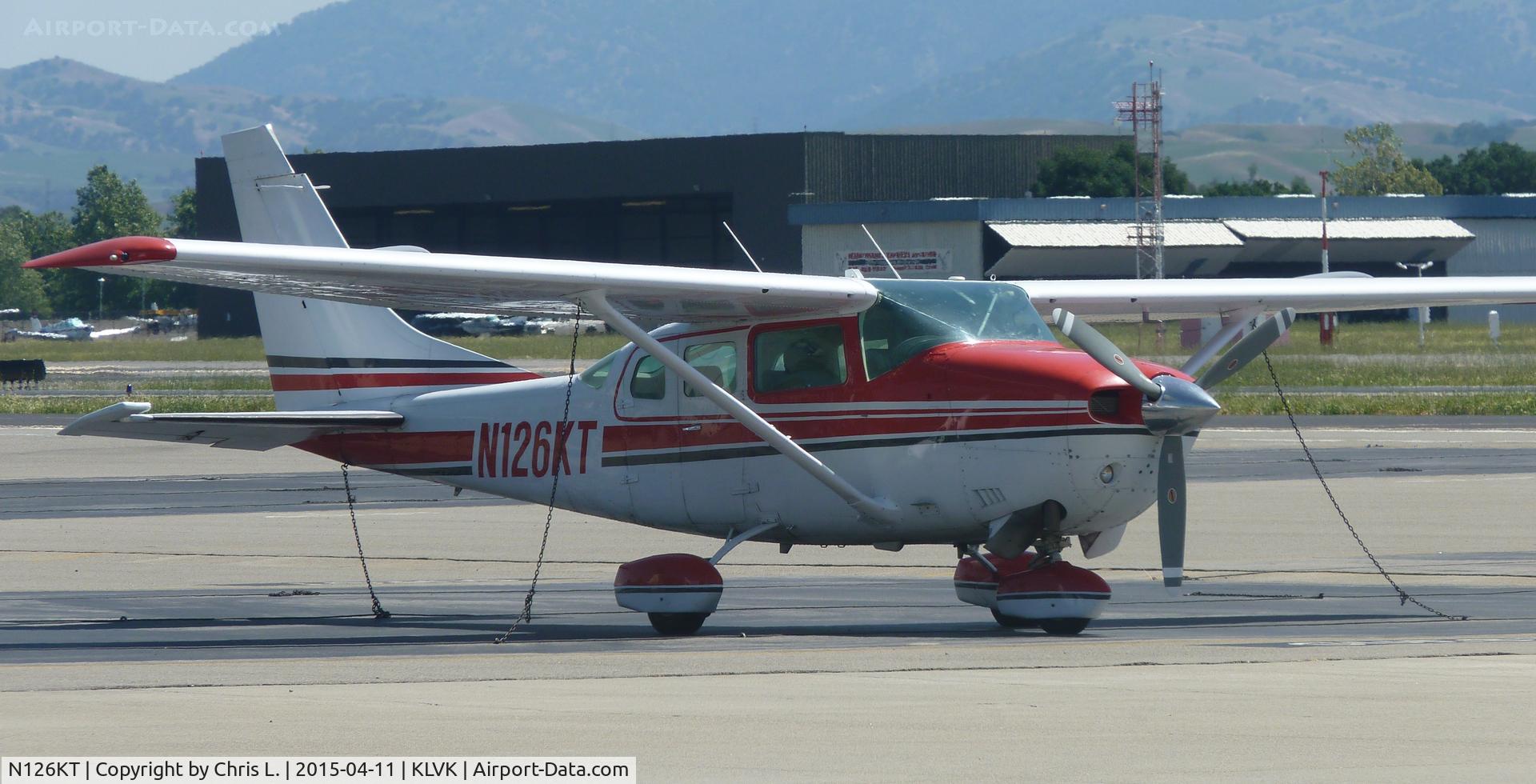 N126KT, 1979 Cessna TU206G Turbo Stationair C/N U20604967, A transient 1979 Cessna T206 sitting on the ramp at Livermore Municipal Airport.