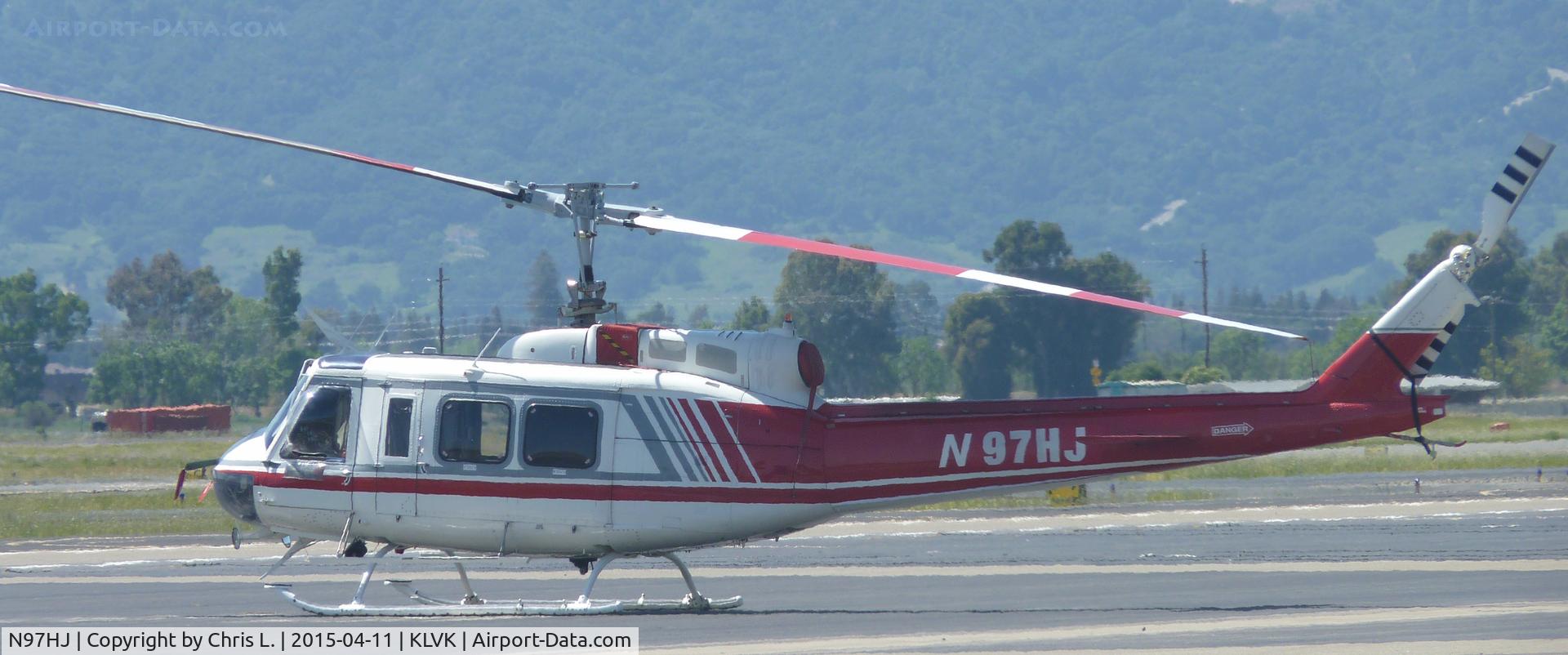 N97HJ, 1974 Bell 205A-1 C/N 30173, A transient 1974 Bell 205A sitting on the ramp at Livermore.