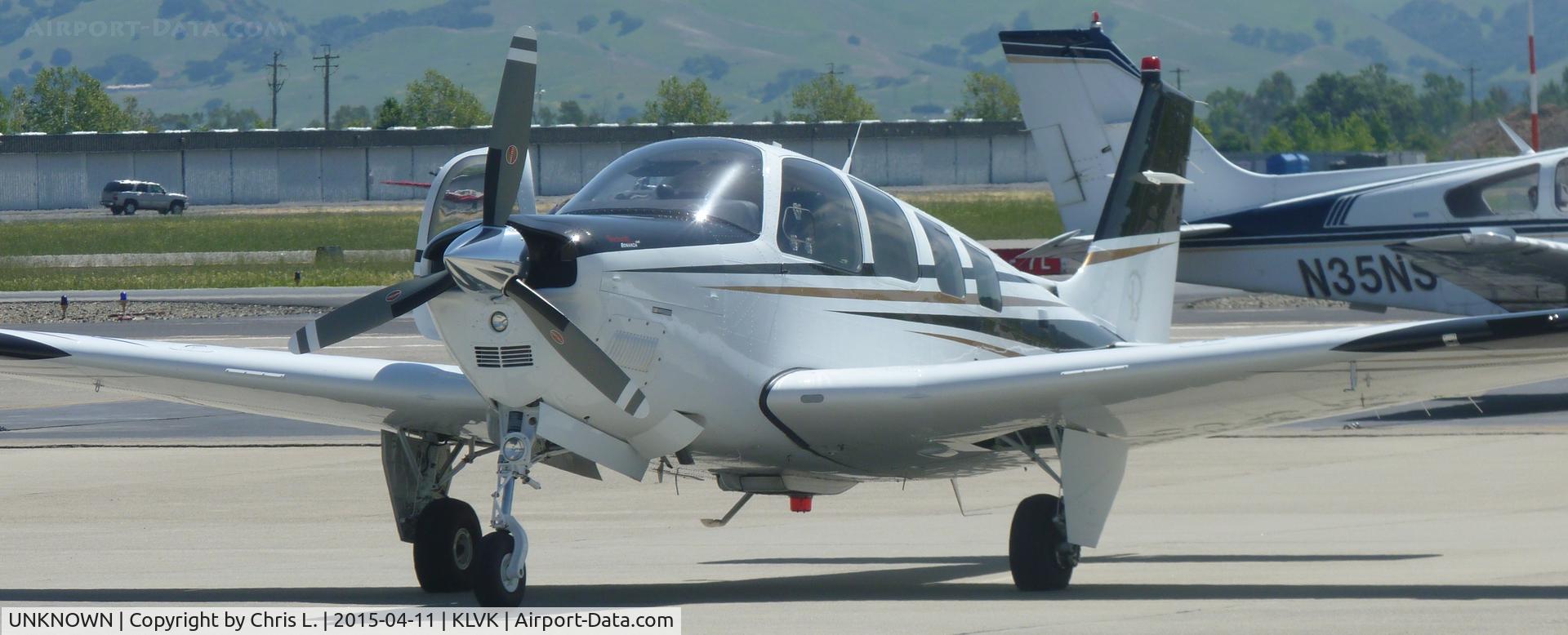 UNKNOWN, Beechcraft V35A Bonanza C/N Unknown, A transient Beechcraft Bonanza A36 getting some fuel at Livermore Municipal Airport.