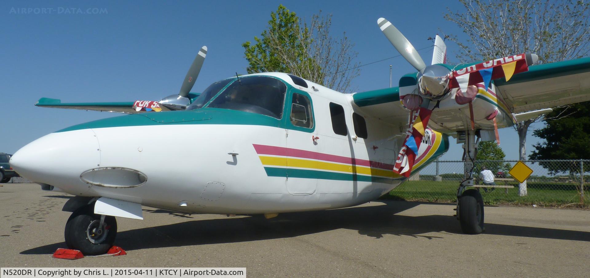 N520DR, Rockwell Aero Commander 500 C/N AC50, A Rockwell Aero Commander 500 for sale sitting on the ramp at Tracy Municipal Airport.