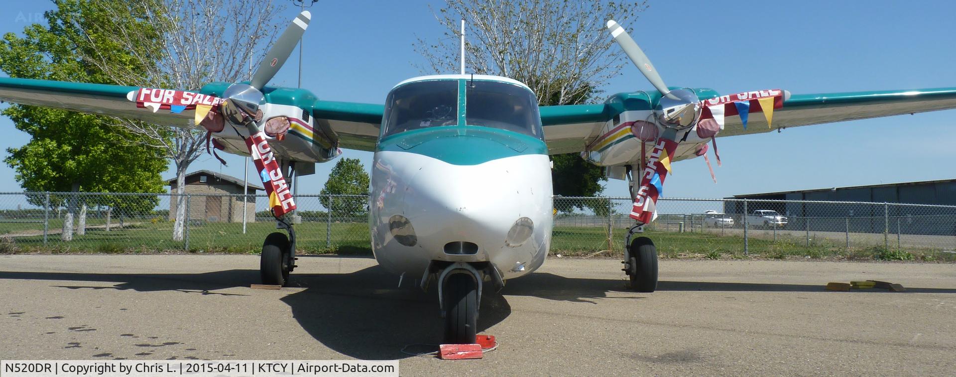 N520DR, Rockwell Aero Commander 500 C/N AC50, A Rockwell Aero Commander 500 for sale sitting on the ramp at Tracy Municipal Airport.