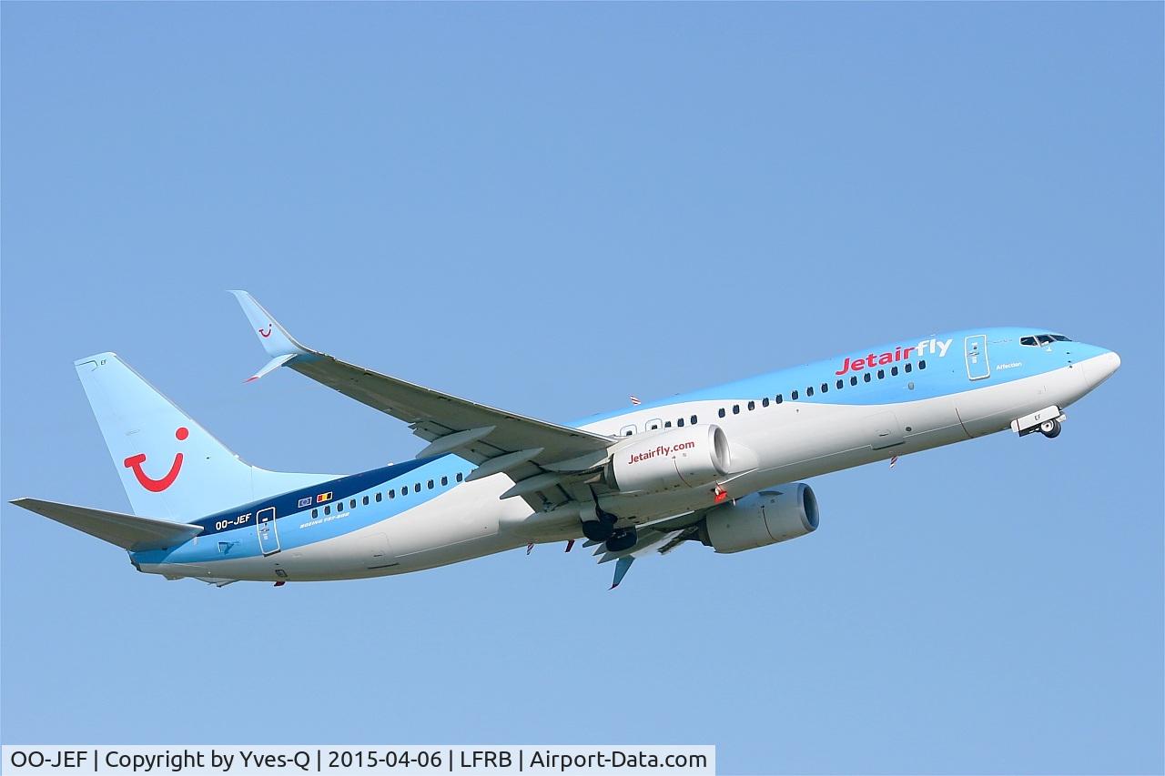 OO-JEF, 2014 Boeing 737-8K5 C/N 44271, Boeing 737-8K5, Take-off rwy 07R, Brest-Bretagne airport (LFRB-BES)