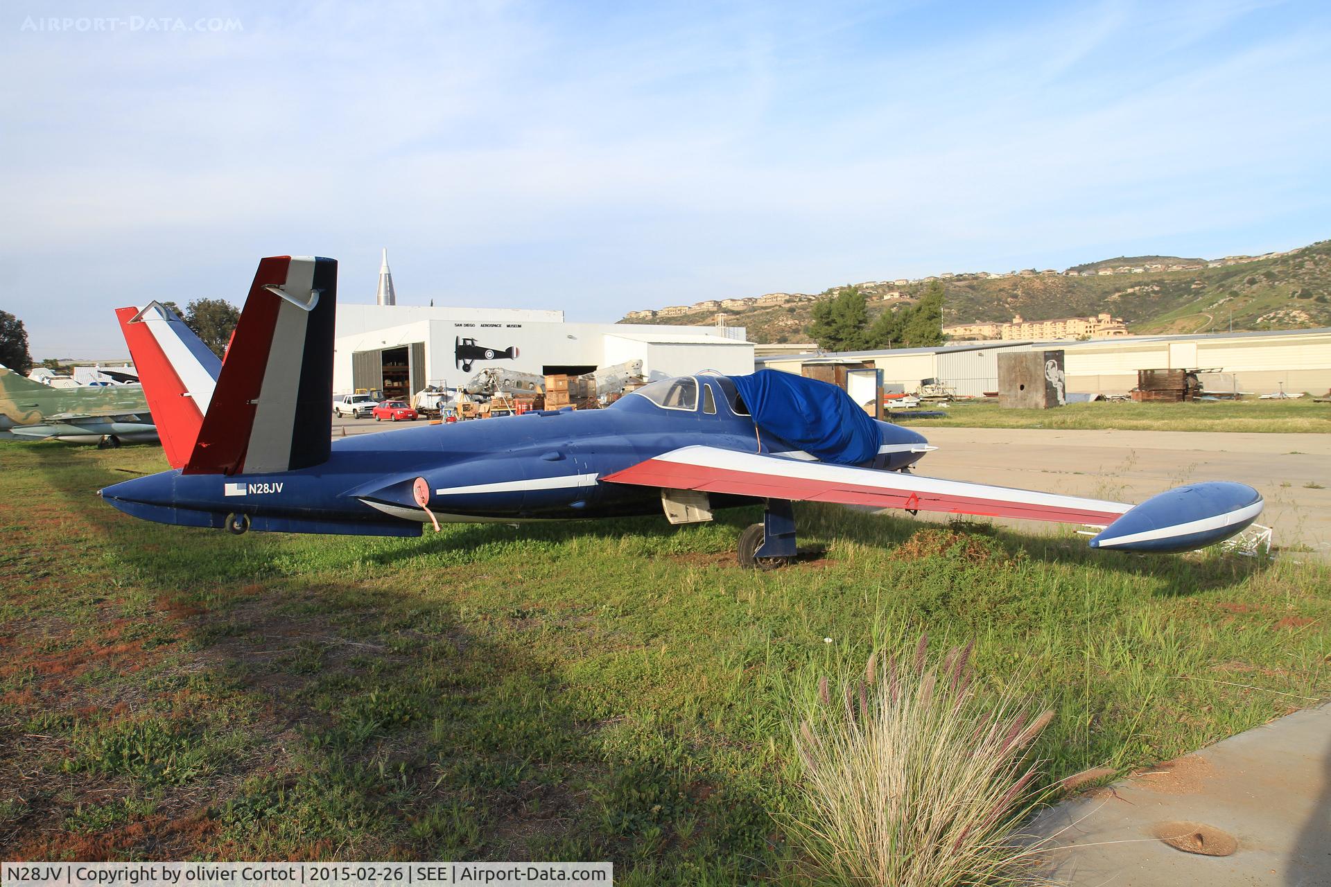 N28JV, 1957 Fouga CM-170 Magister C/N 61, French touch at the San Diego air museum annex