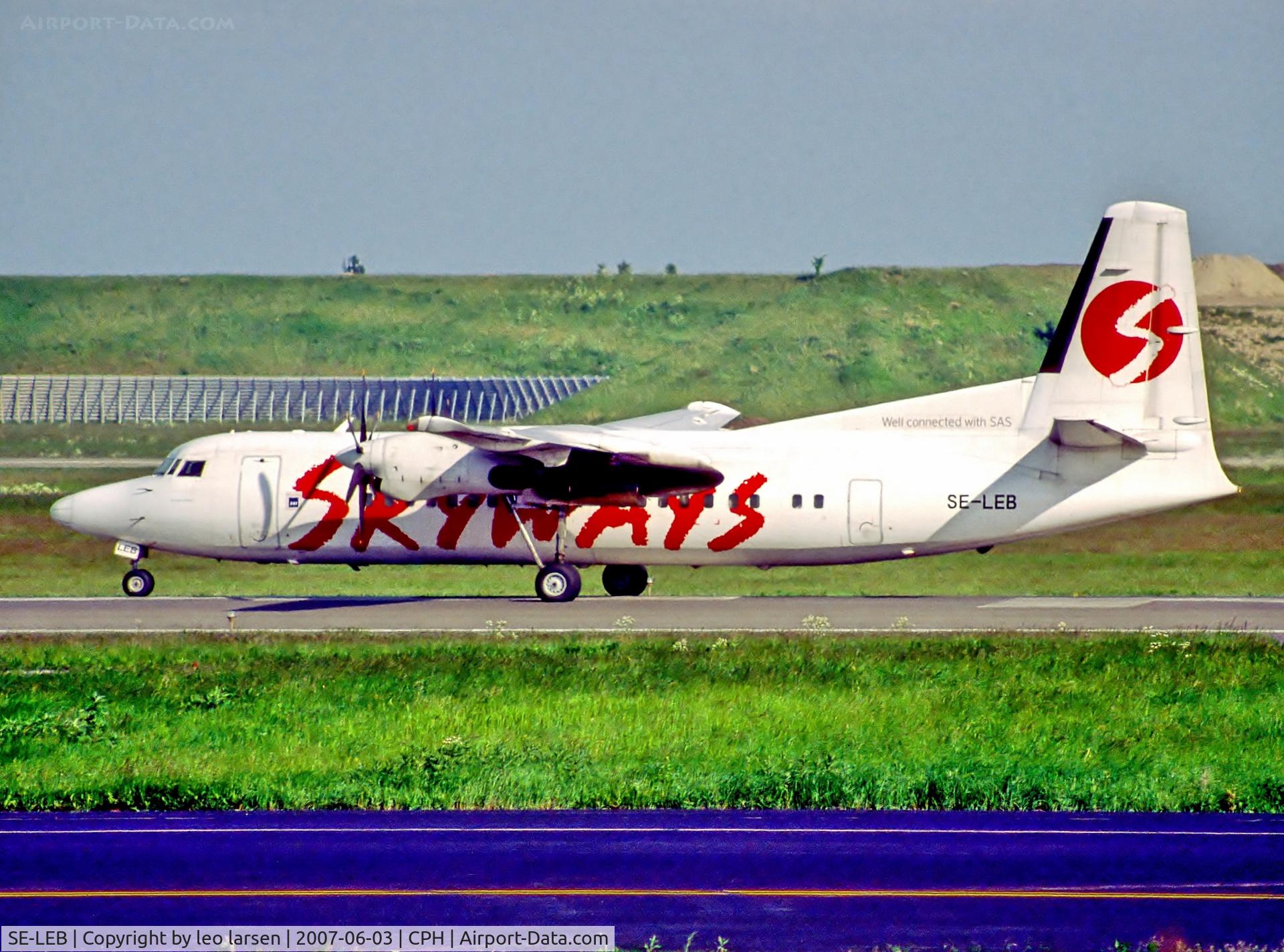 SE-LEB, 1988 Fokker 50 C/N 20120, Copenhagen Kastrup 3.6.07