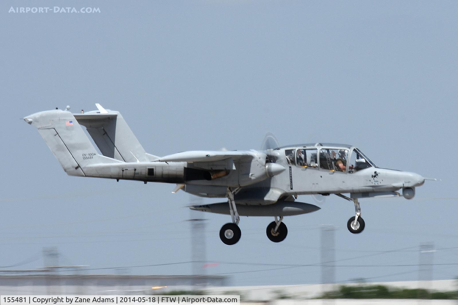 155481, North American Rockwell OV-10D Bronco C/N 305-92, USMC OV-10G+ landing at Meacham Field - Fort Worth, TX