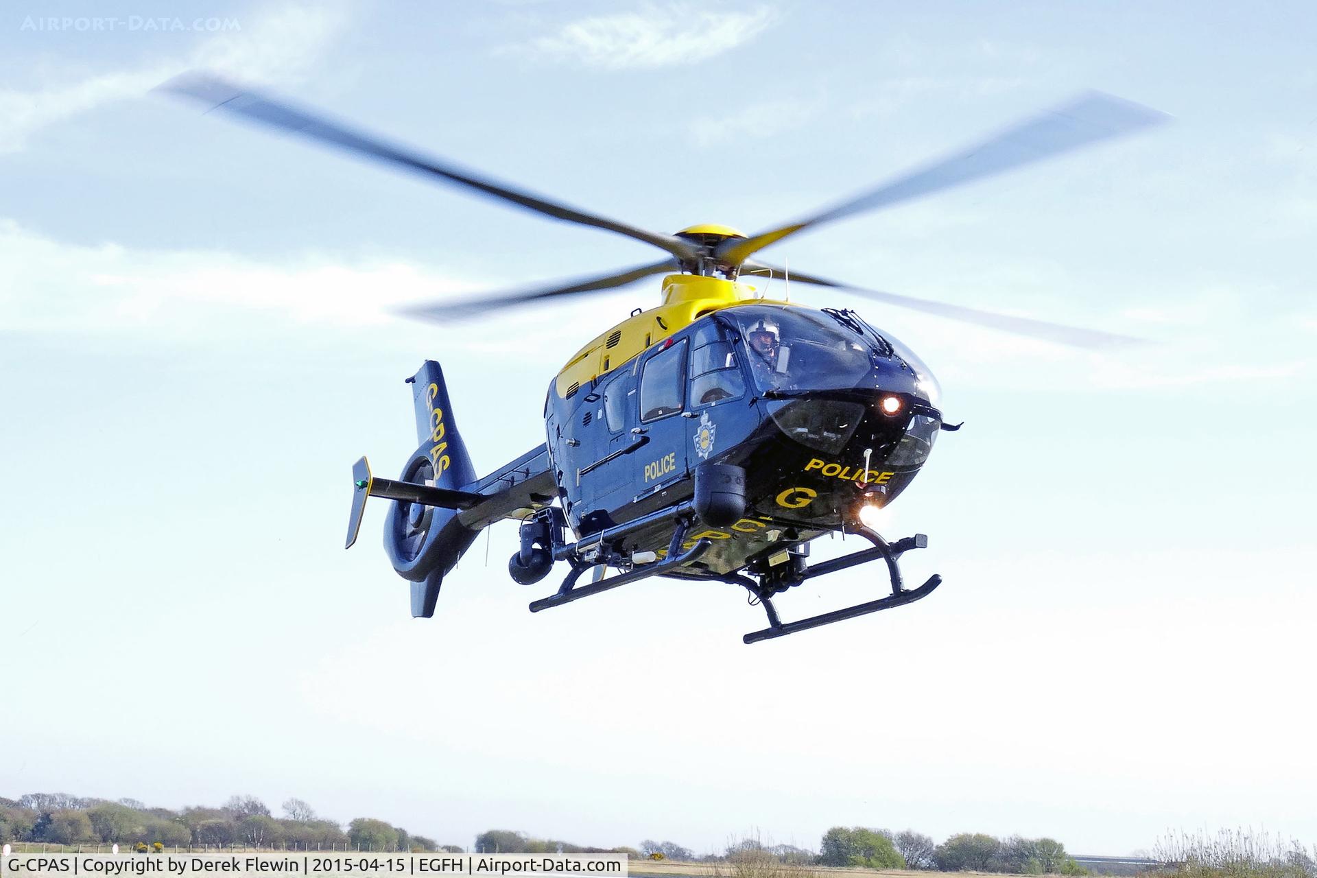 G-CPAS, 2010 Eurocopter EC-135P-2+ C/N 0920, EC135 P2+, National Police Air Service (NPAS), Police 32, MOD St Athan based, previously D-HECC, seen lifting, en-route RTB.