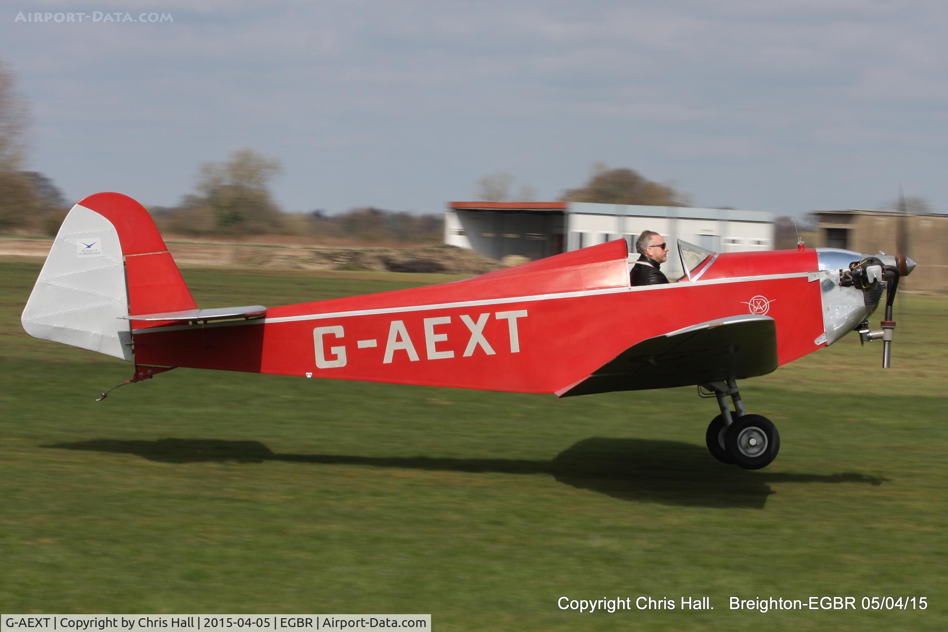G-AEXT, 1937 Dart Kitten II C/N 123, at the Easter Homebuilt Aircraft Fly-in