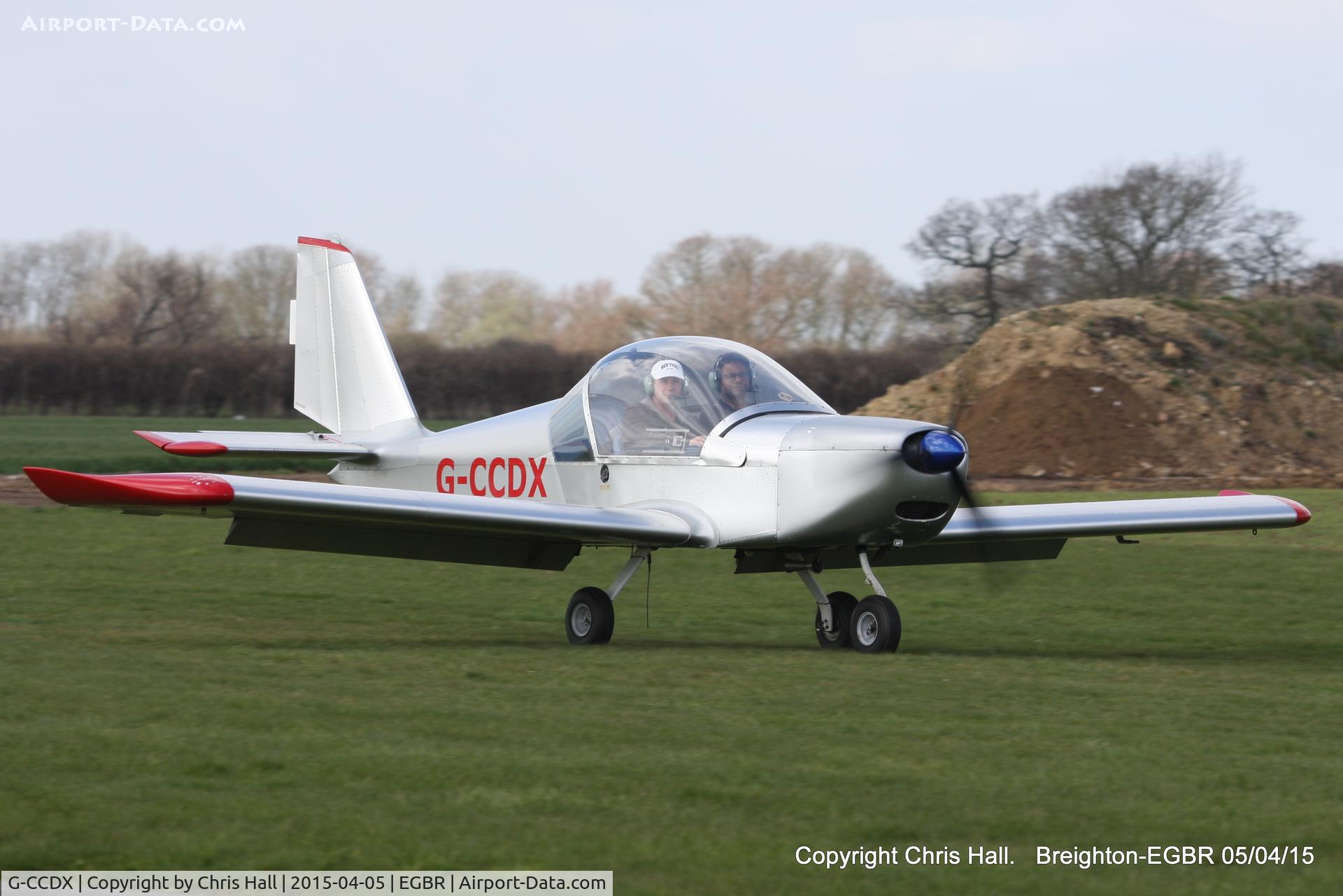 G-CCDX, 2003 Aerotechnik EV-97 Eurostar C/N PFA 315-14013, at the Easter Homebuilt Aircraft Fly-in
