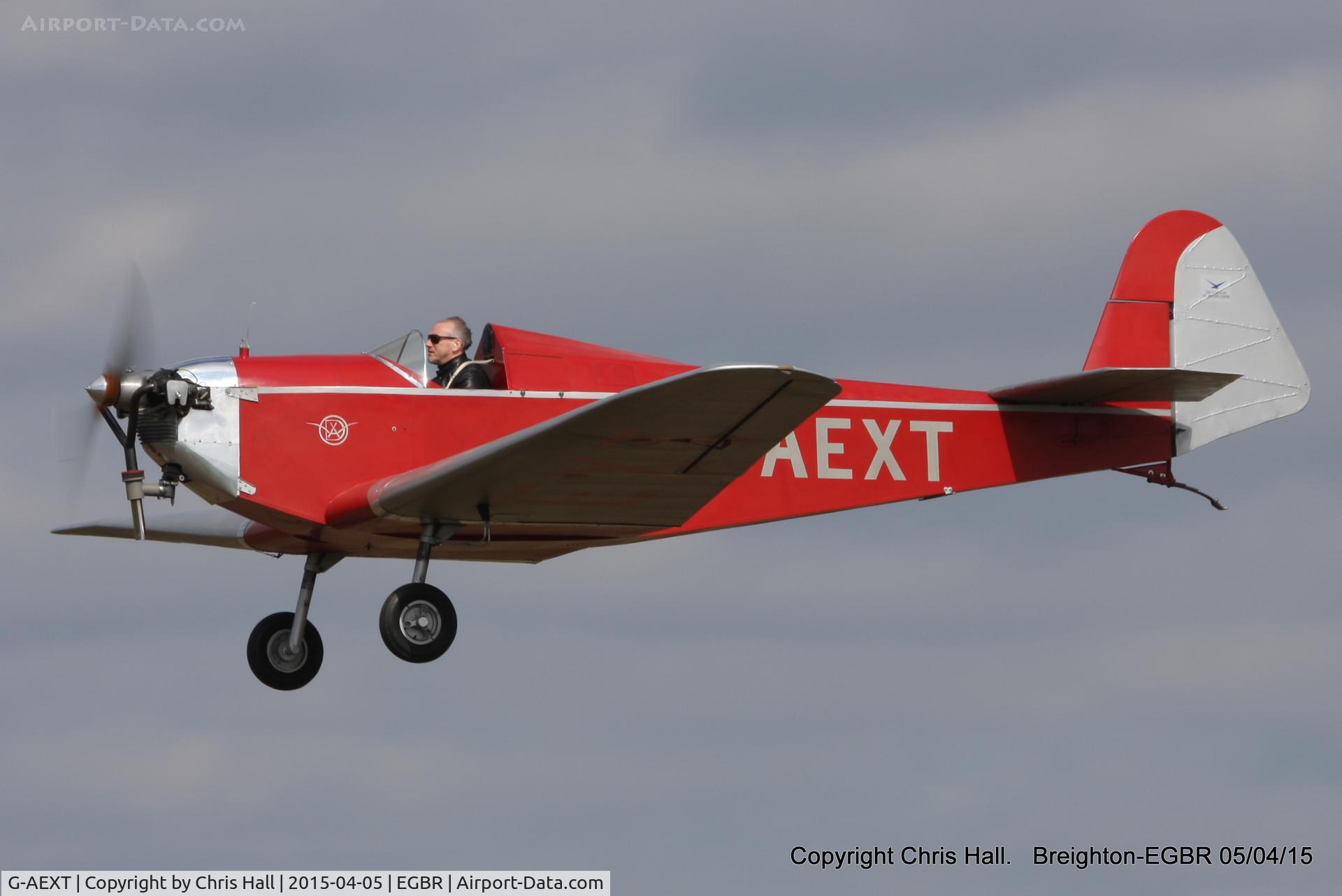 G-AEXT, 1937 Dart Kitten II C/N 123, at the Easter Homebuilt Aircraft Fly-in