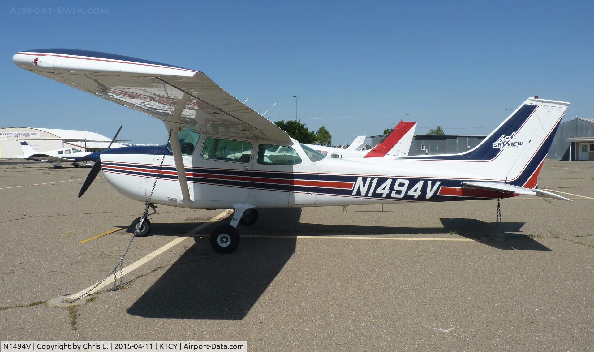 N1494V, 1974 Cessna 172M C/N 17263624, Skyview Aviation's 1974 Cessna 172M sitting on the ramp at Tracy Municipal Airport.