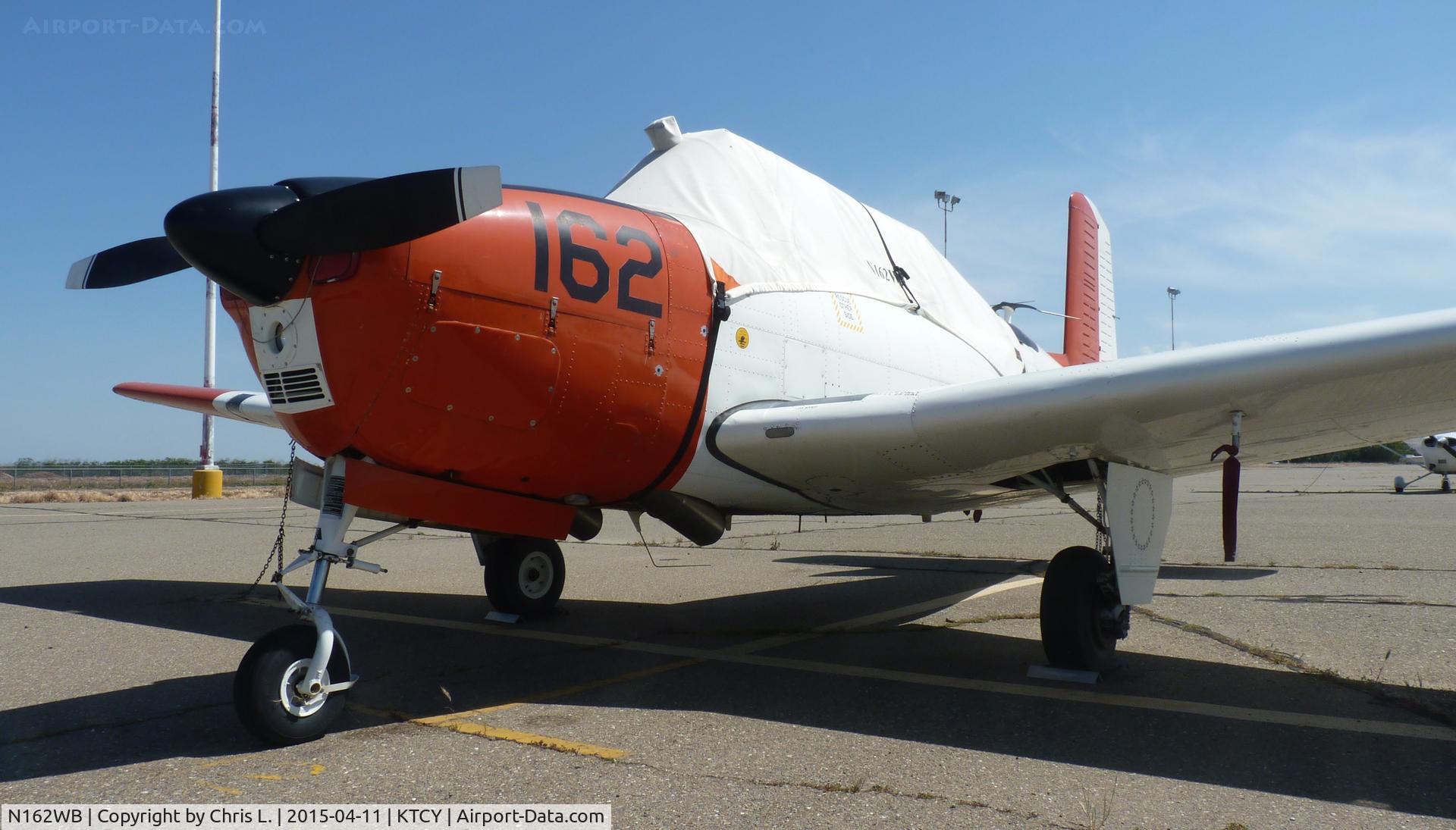 N162WB, 1957 Beech T-34B C/N BG-362JS, A cool 1957 Beechcraft T-34B Mentor sitting on the ramp at Tracy Municipal Airport.