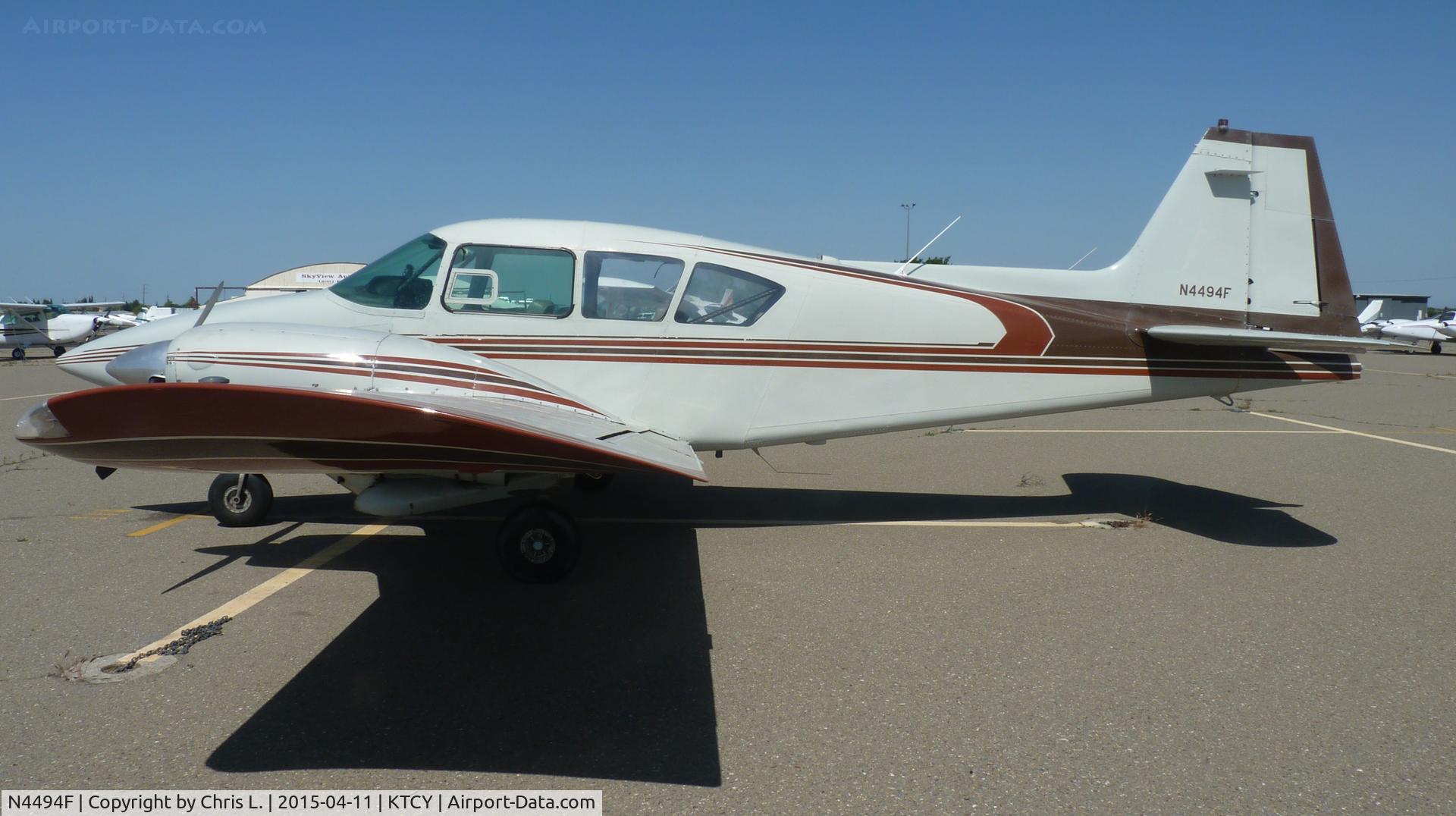 N4494F, 1959 Piper PA-23-160 Apache C/N 23-1815, A 1959 Piper Aztec sitting on the ramp at Tracy Municipal Airport. This is one of the 3 twin engines sitting on the ramp at Tracy.