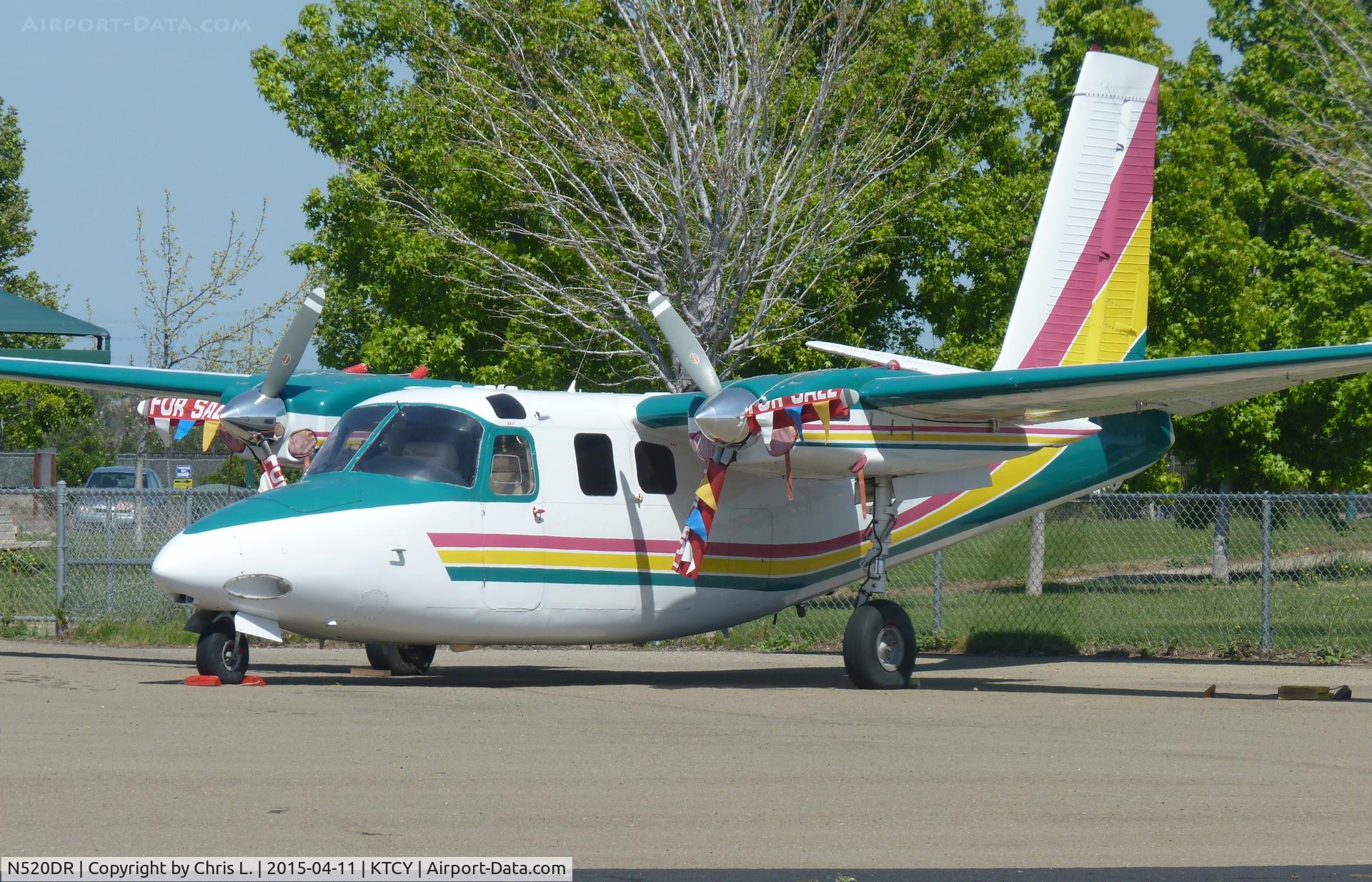 N520DR, Rockwell Aero Commander 500 C/N AC50, An Aero Commander 500 for sale sitting on the ramp at Tracy Municipal Airport.