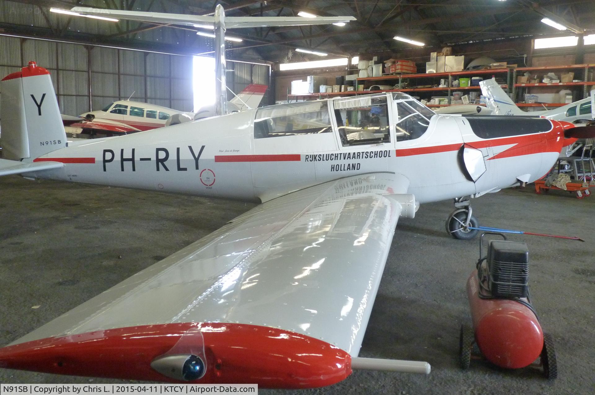 N91SB, 1961 Saab 91D Safir C/N 91-436, A 1961 Saab 91D sitting inside the Skyview Aviation hangar.