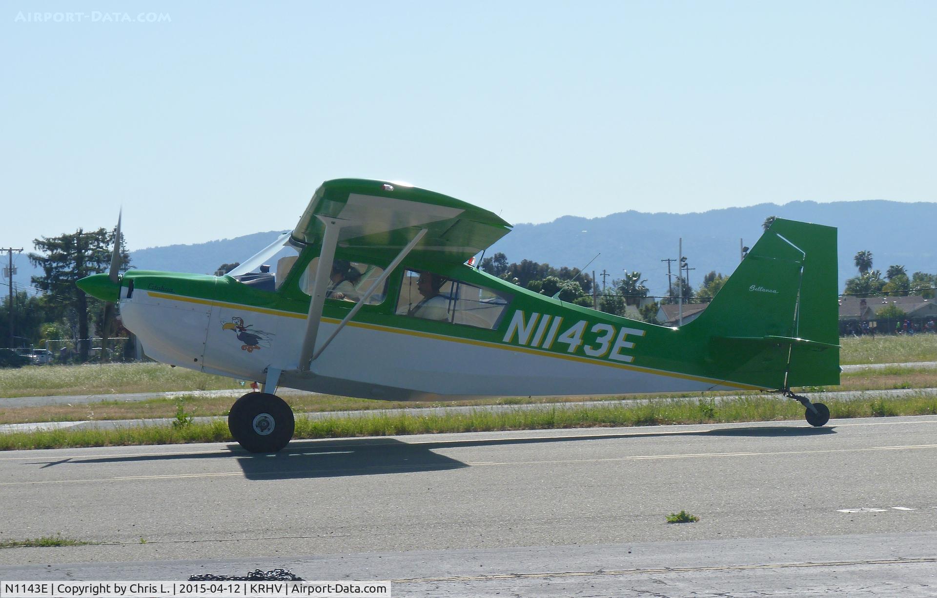 N1143E, 1977 Bellanca 7ECA Citabria C/N 1215-77, A transient 1977 Bellanca Citabria taxing down Z for departure.