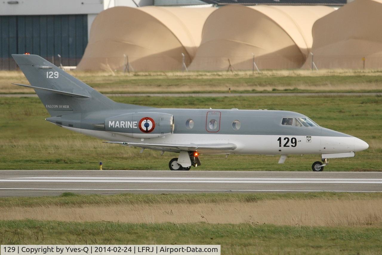 129, 1978 Dassault Falcon 10MER C/N 129, Dassault Falcon 10MER, Taxiing after landing rwy 26, Landivisiau Naval Air Base (LFRJ)