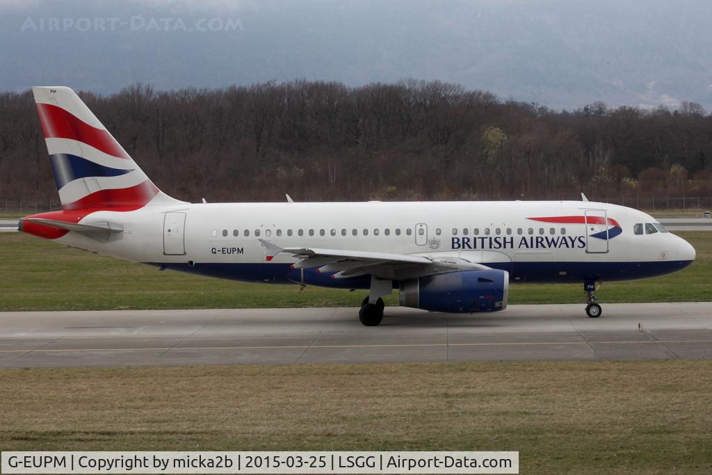 G-EUPM, 2000 Airbus A319-131 C/N 1258, Taxiing. Scrapped in January 2024.