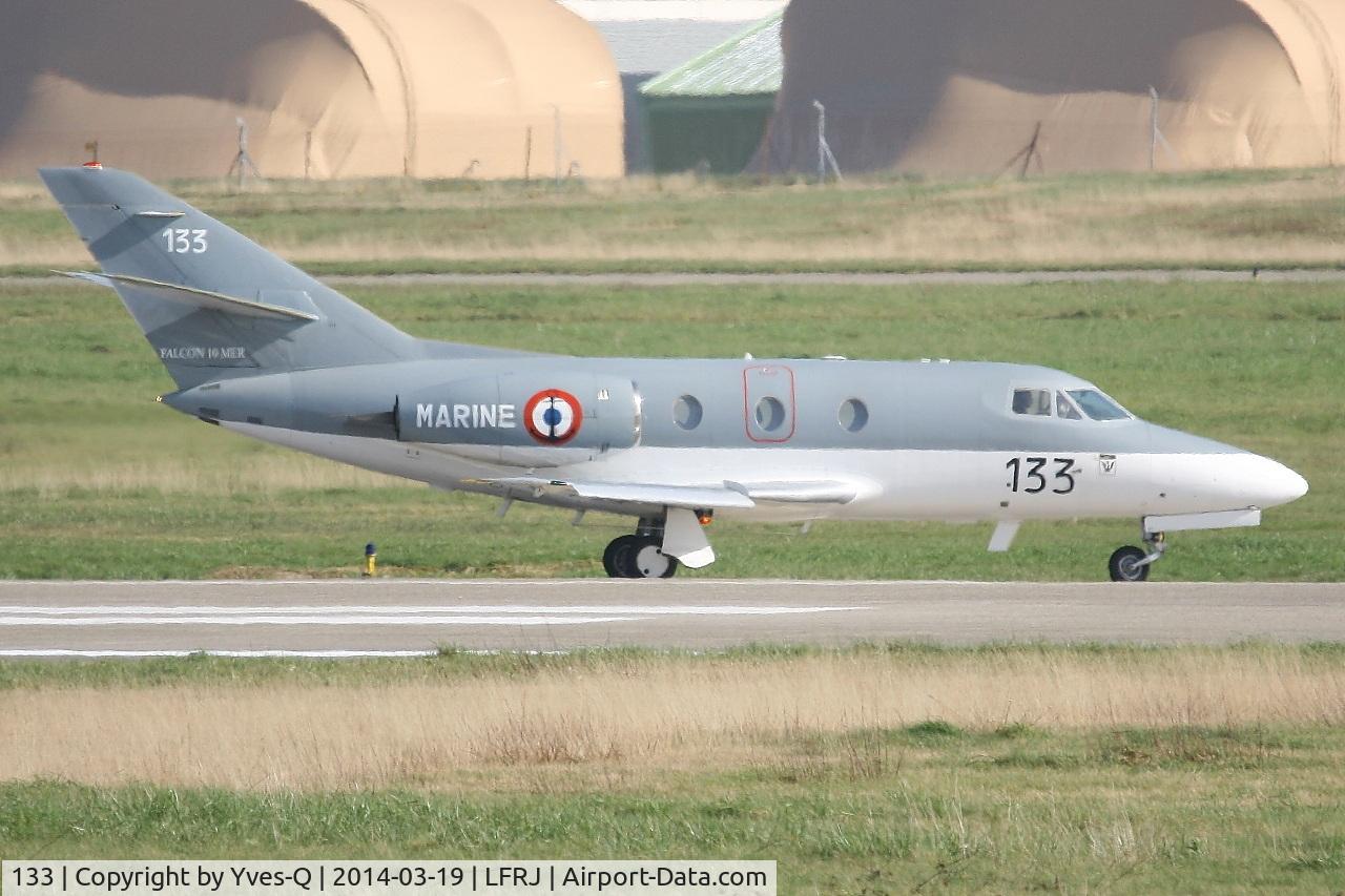 133, 1978 Dassault Falcon 10MER C/N 133, Dassault Falcon 10MER, Taxiing after landing rwy 26, Landivisiau Naval Air Base (LFRJ)