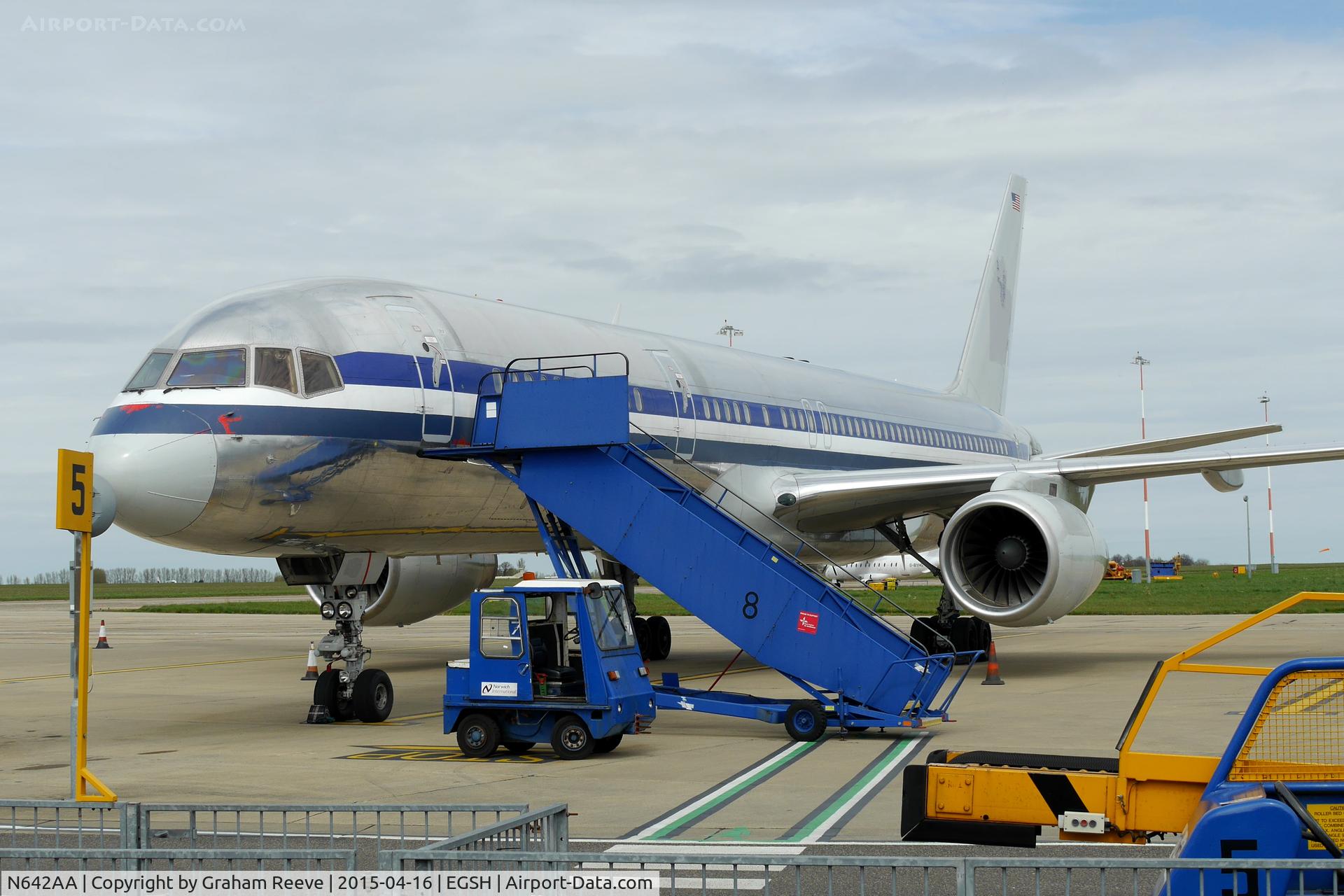 N642AA, 1991 Boeing 757-223 C/N 24600, On stand at Norwich.