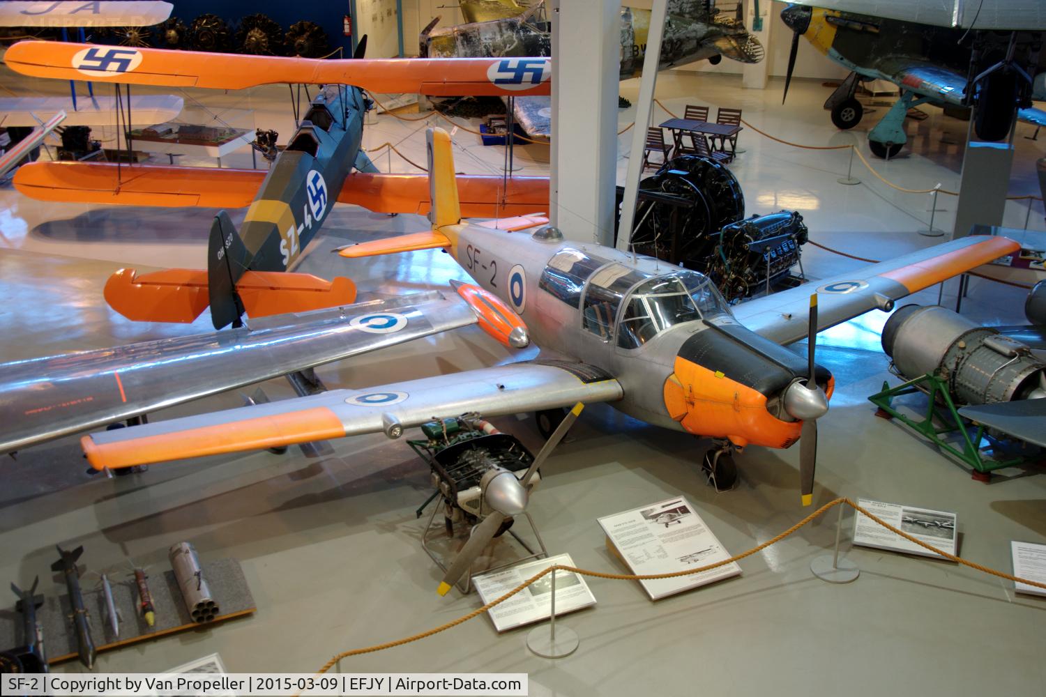 SF-2, Saab 91D Safir C/N 91-348, Saab 91D Safir of the Ilmavoimat (Finnish Air Force) preserved at the Aviation Museum of Central Finland at Tikkakoski.