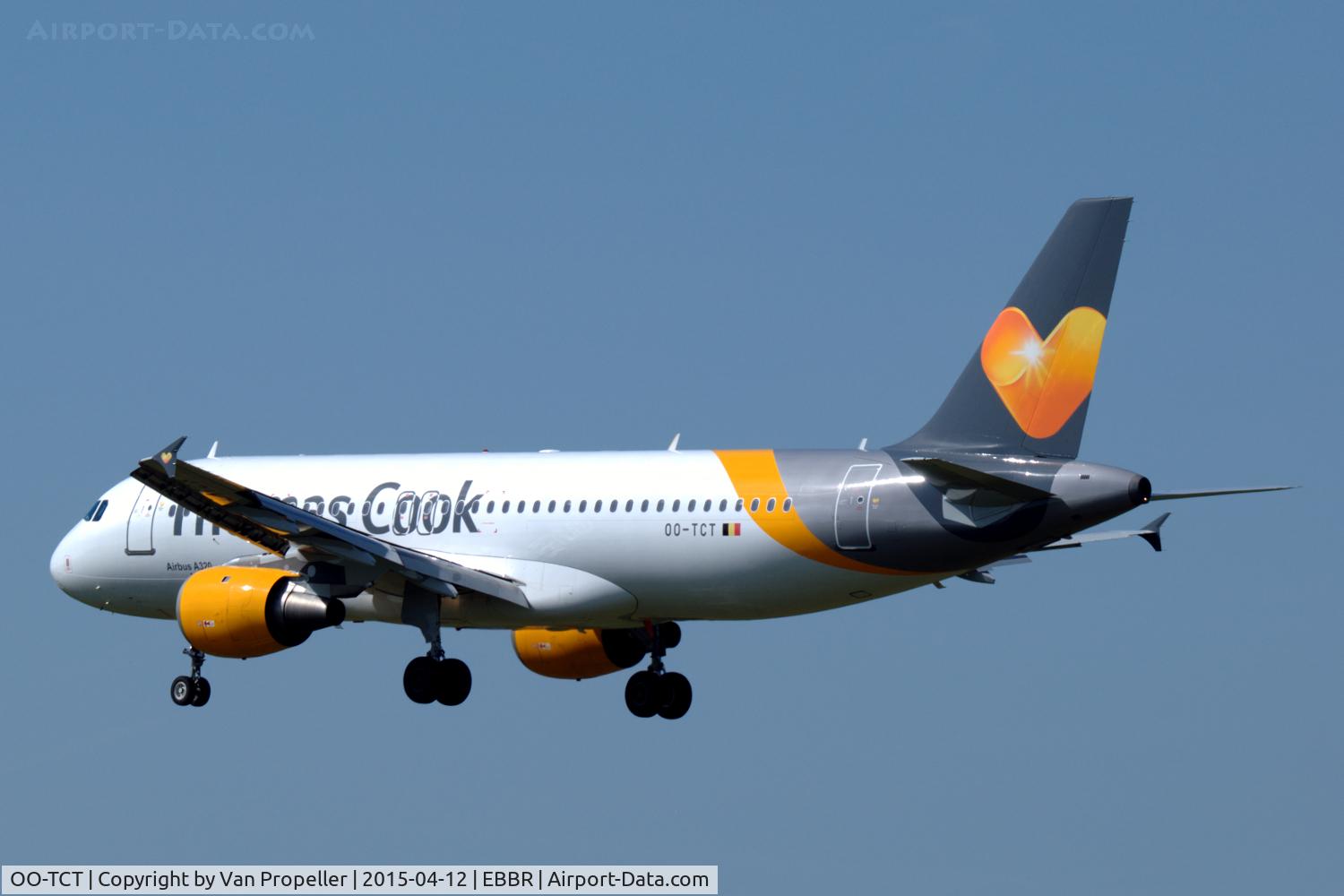 OO-TCT, 2001 Airbus A320-212 C/N 1402, Airbus A320 of Thomas Cook Airlines at Zaventem airport, Brussels, Belgium.