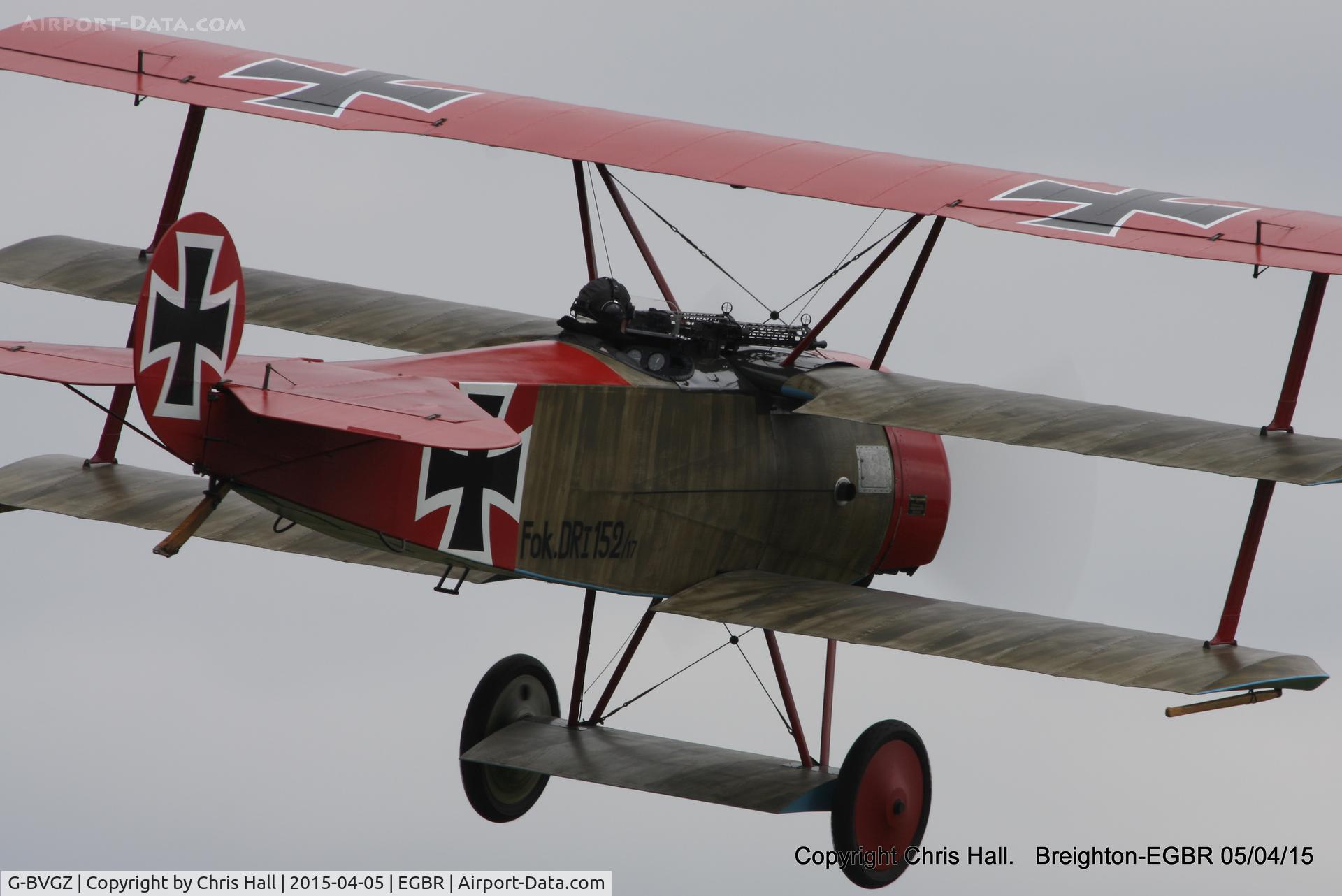 G-BVGZ, 1994 Fokker Dr.1 Triplane Replica C/N PFA 238-12654, at the Easter Homebuilt Aircraft Fly-in