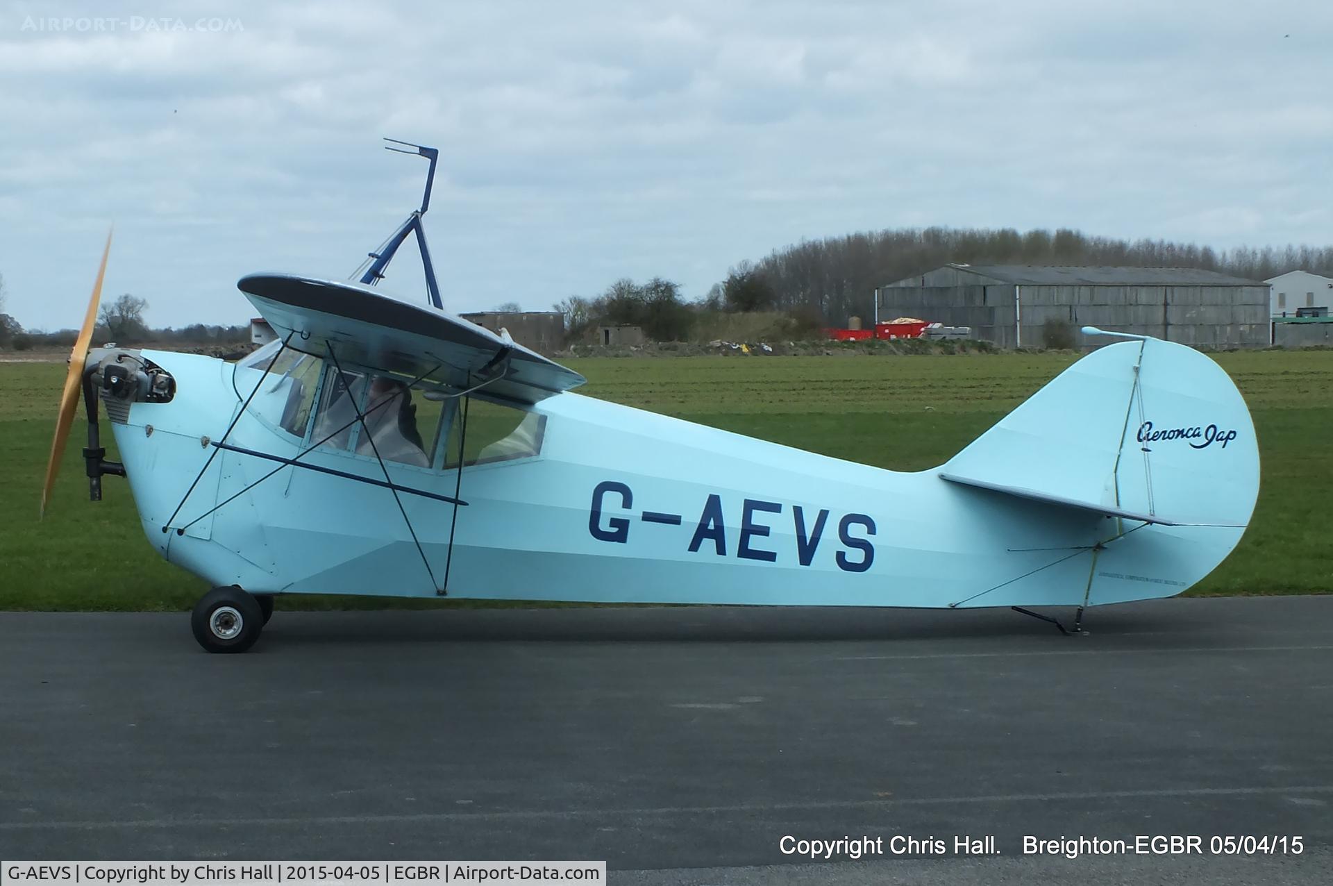 G-AEVS, 1937 Aeronca 100 C/N AB114, at the Easter Homebuilt Aircraft Fly-in