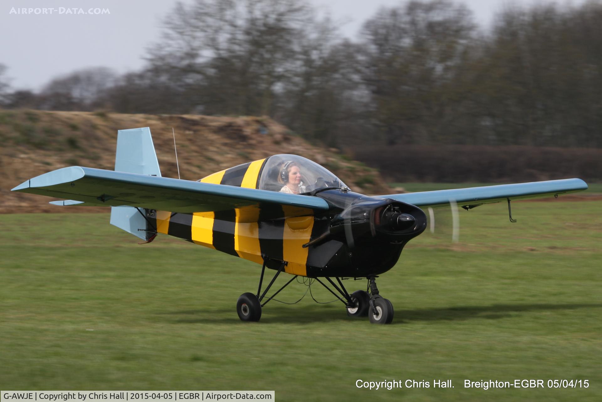 G-AWJE, 1968 Tipsy T-66 Nipper Mk 3 C/N S121, at the Easter Homebuilt Aircraft Fly-in