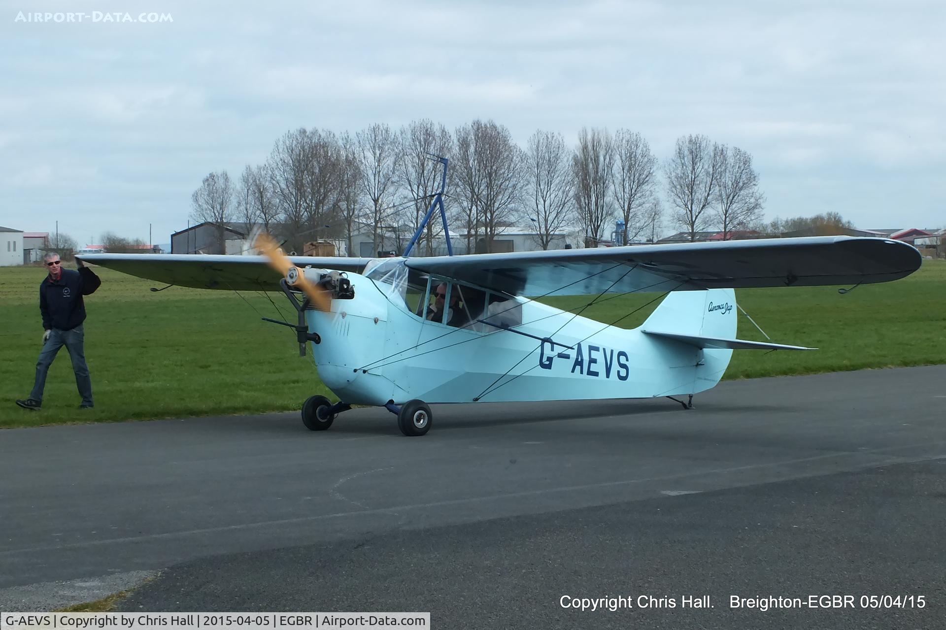 G-AEVS, 1937 Aeronca 100 C/N AB114, at the Easter Homebuilt Aircraft Fly-in