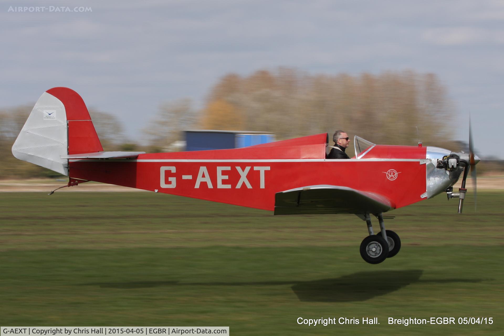 G-AEXT, 1937 Dart Kitten II C/N 123, at the Easter Homebuilt Aircraft Fly-in