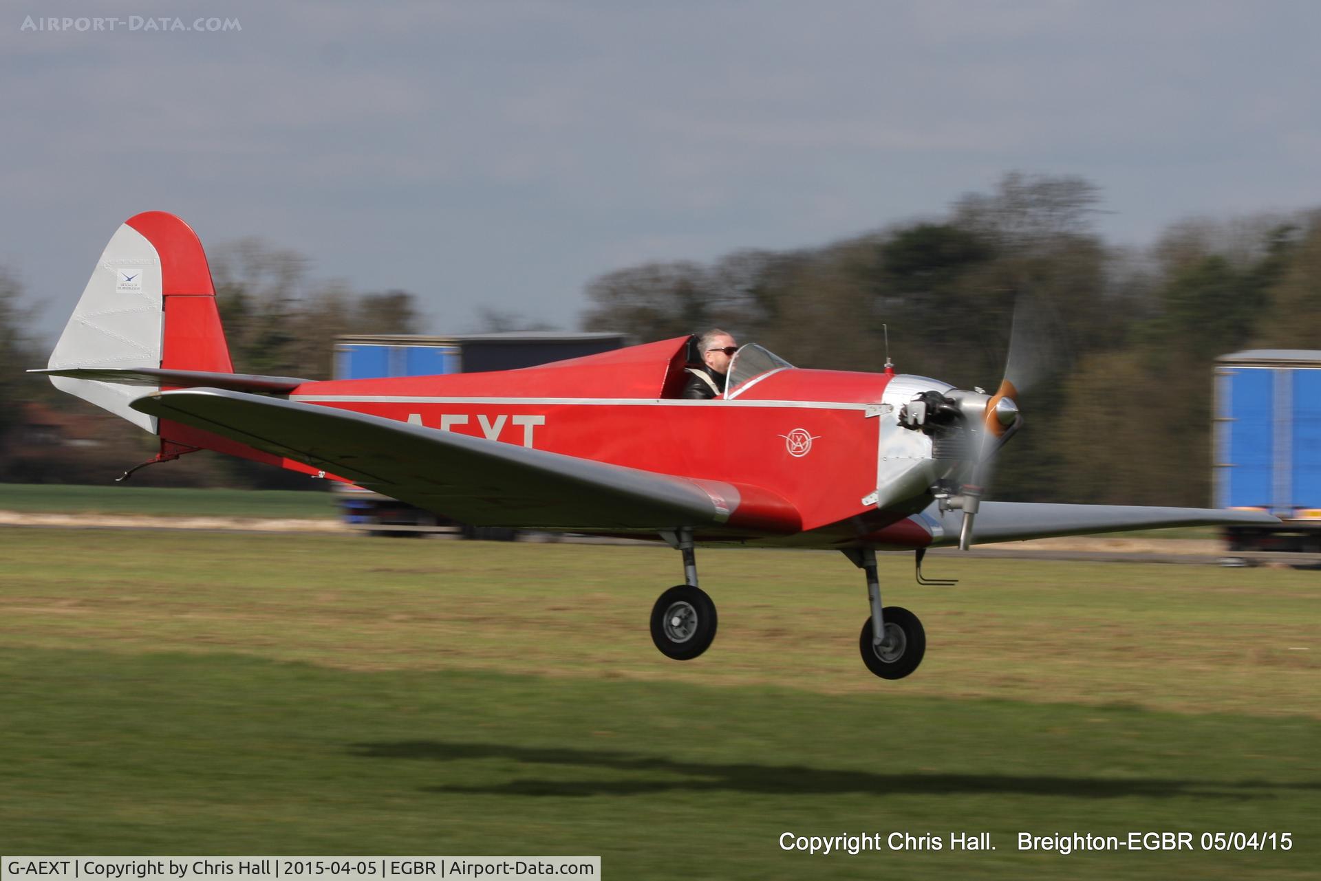 G-AEXT, 1937 Dart Kitten II C/N 123, at the Easter Homebuilt Aircraft Fly-in