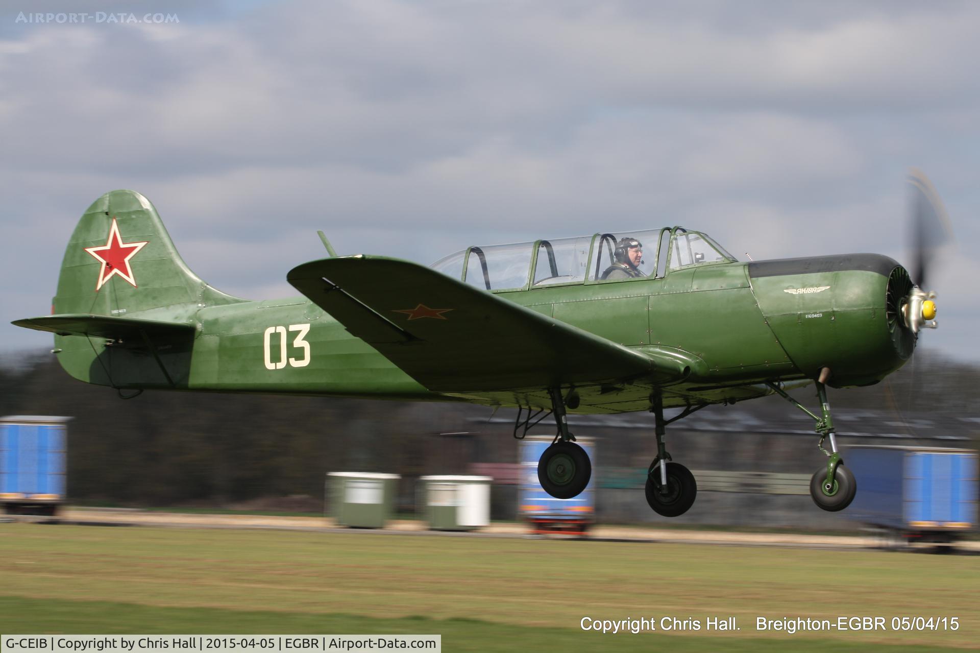 G-CEIB, 1958 Yakovlev Yak-18A C/N 1160403, at the Easter Homebuilt Aircraft Fly-in