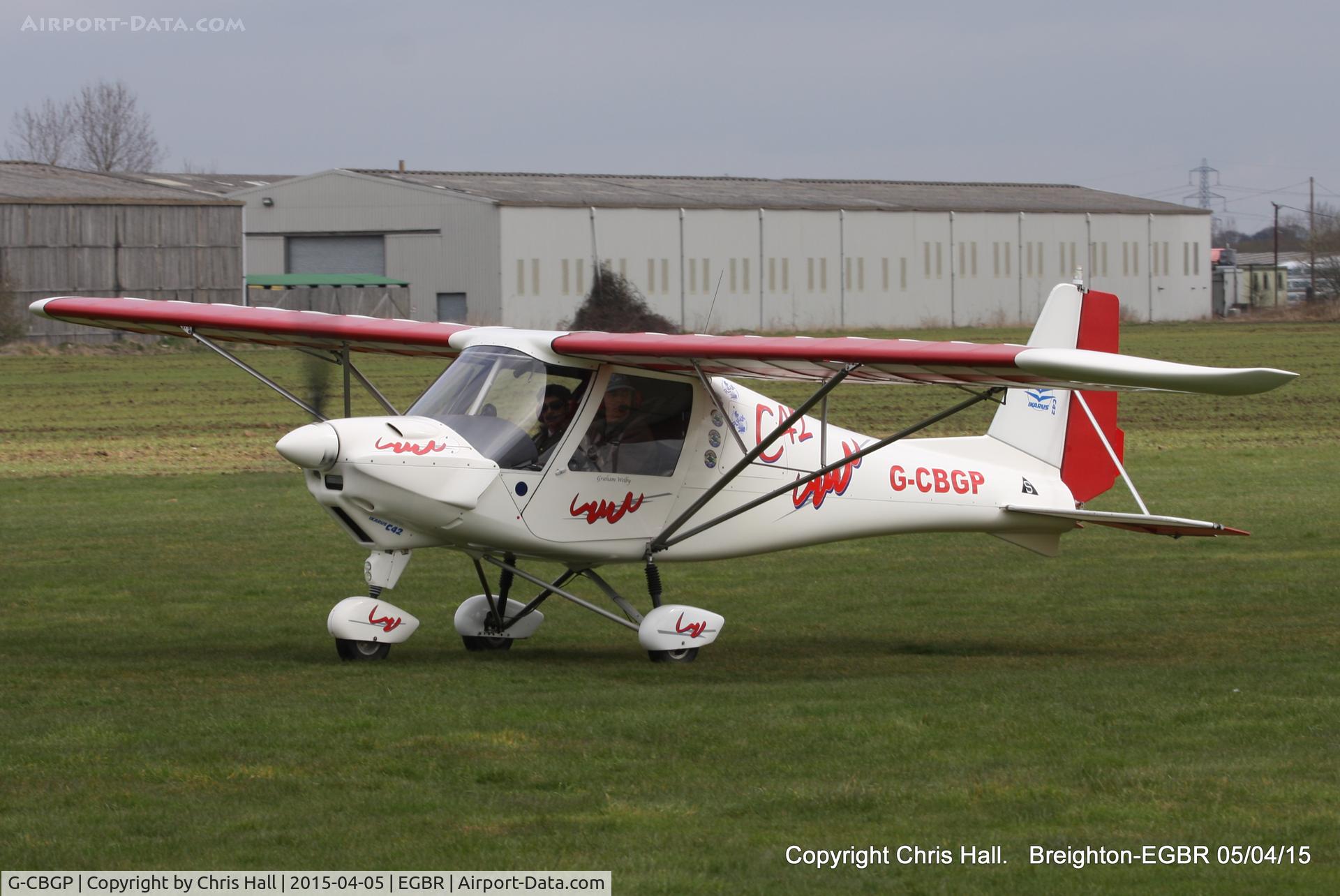 G-CBGP, 2001 Comco Ikarus C42 FB UK C/N PFA 322-13741, at the Easter Homebuilt Aircraft Fly-in