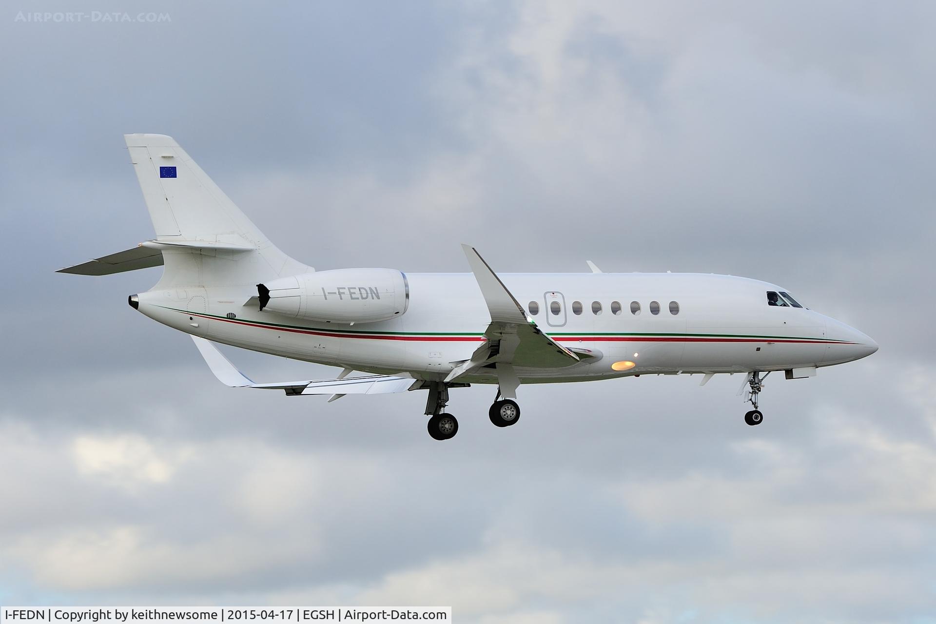 I-FEDN, 2009 Dassault Falcon 2000LX C/N 204, Landing onto runway 09.