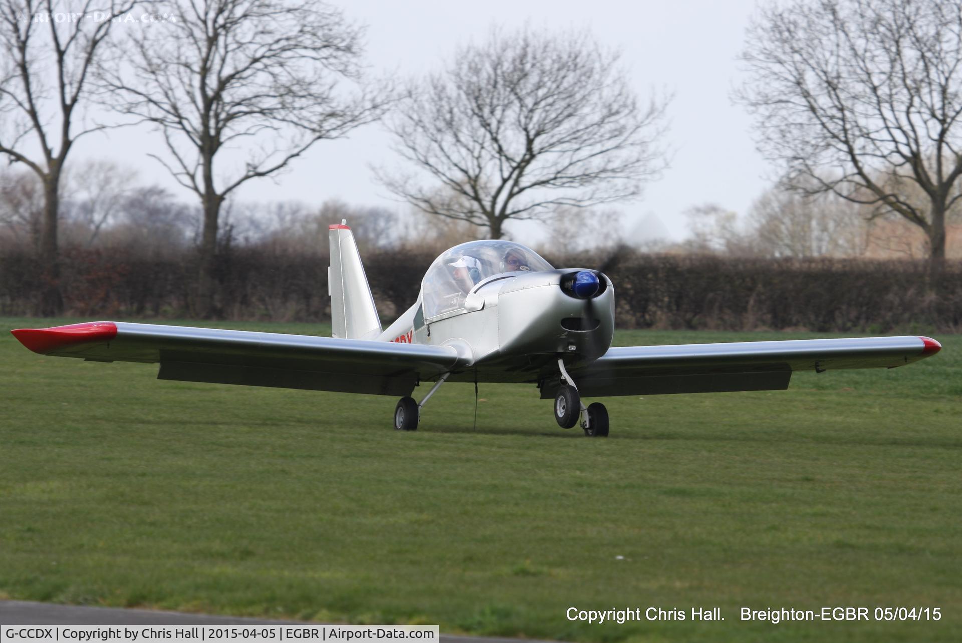 G-CCDX, 2003 Aerotechnik EV-97 Eurostar C/N PFA 315-14013, at the Easter Homebuilt Aircraft Fly-in