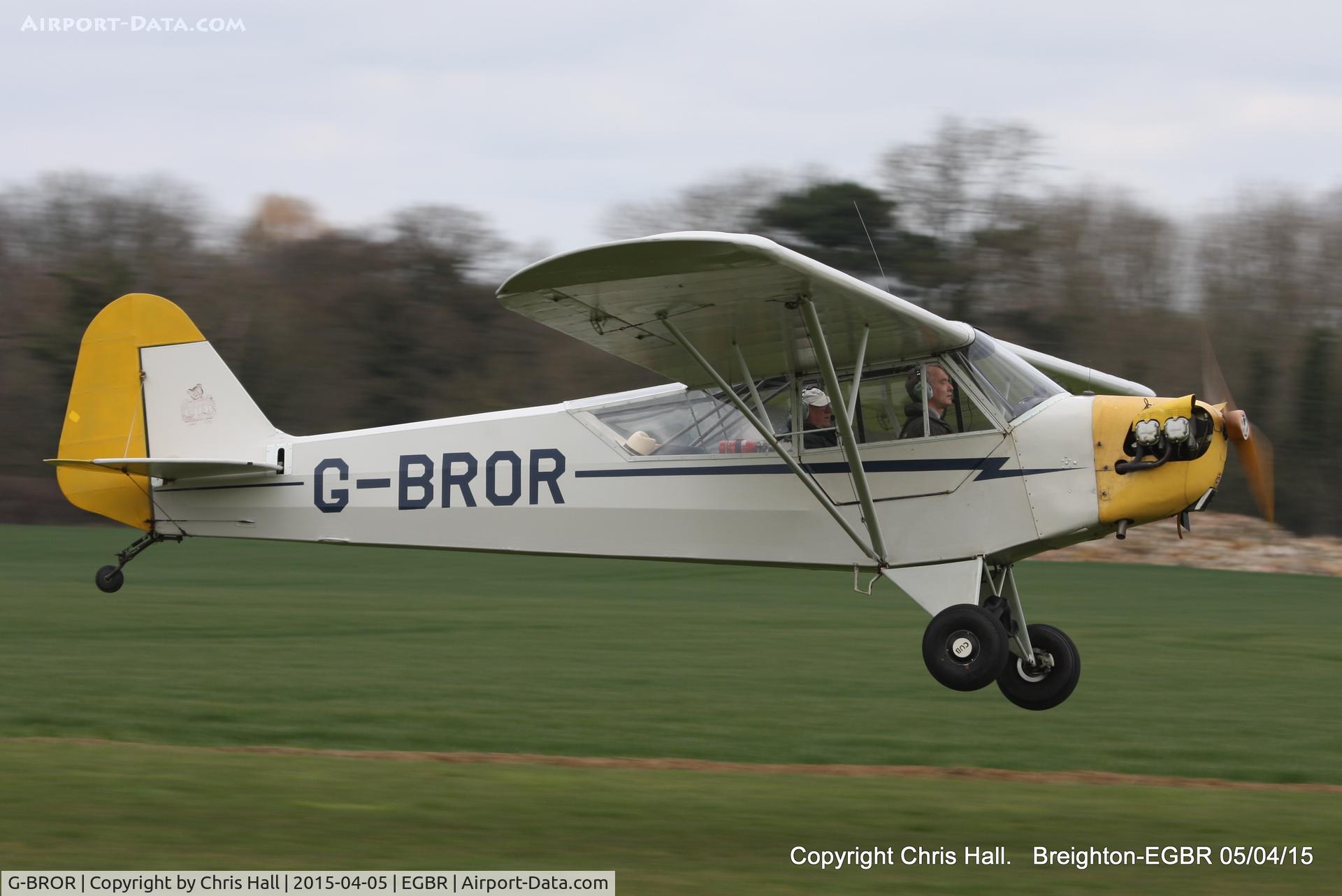 G-BROR, 1943 Piper L-4H Grasshopper (J3C-65D) C/N 10885, at the Easter Homebuilt Aircraft Fly-in