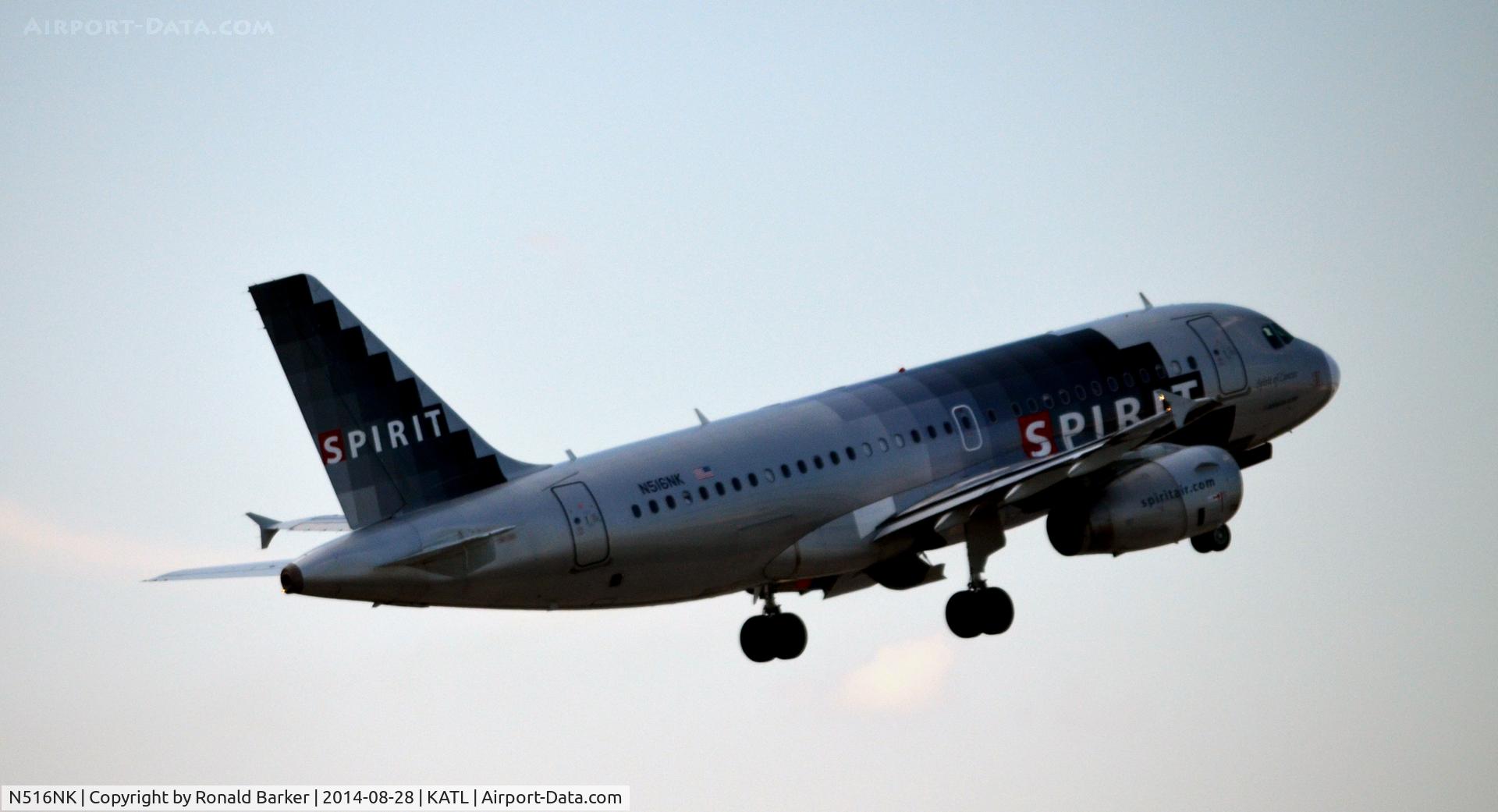 N516NK, 2006 Airbus A319-132 C/N 2704, Takeoff Atlanta