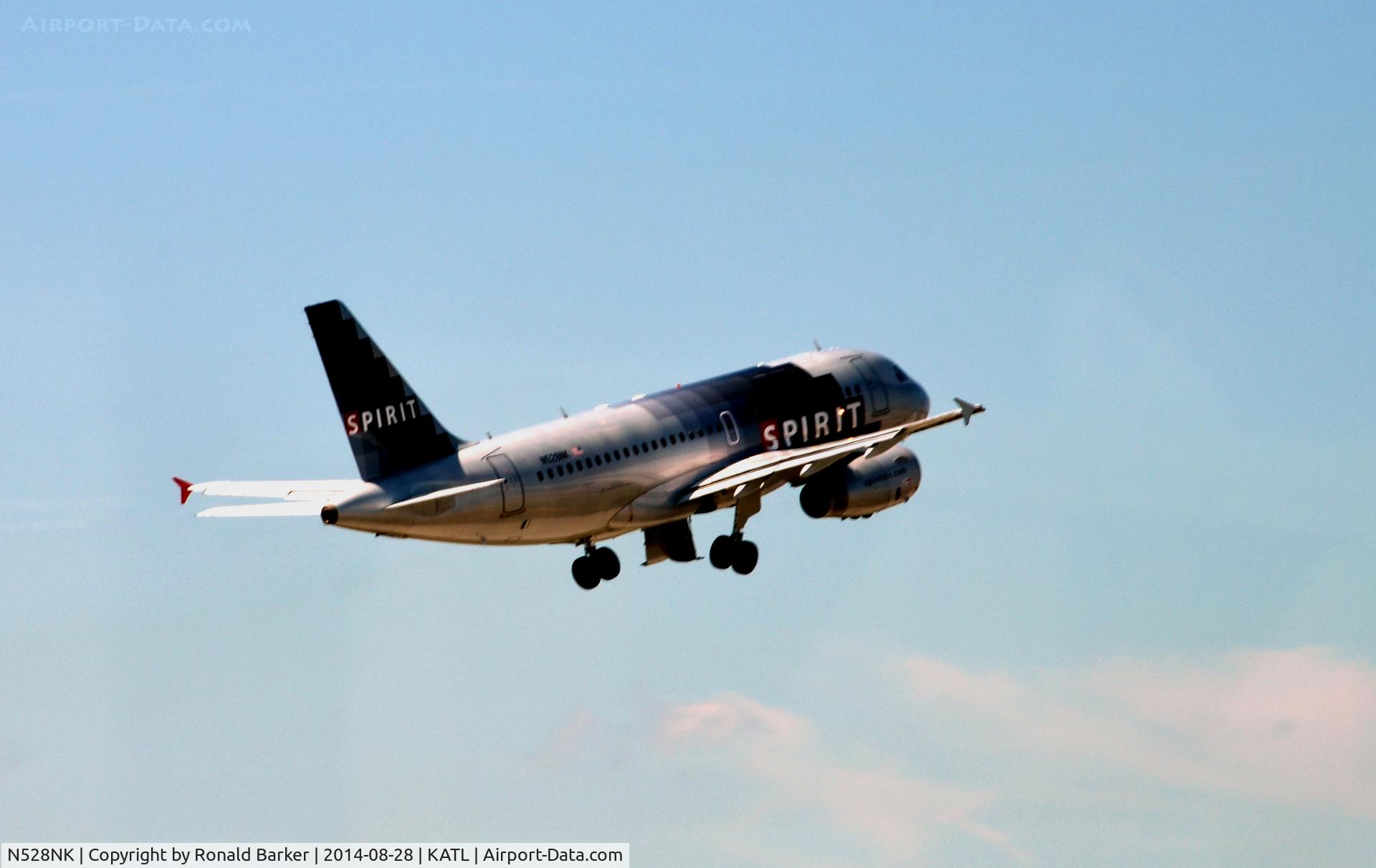 N528NK, 2007 Airbus A319-132 C/N 2983, Takeoff Atlanta