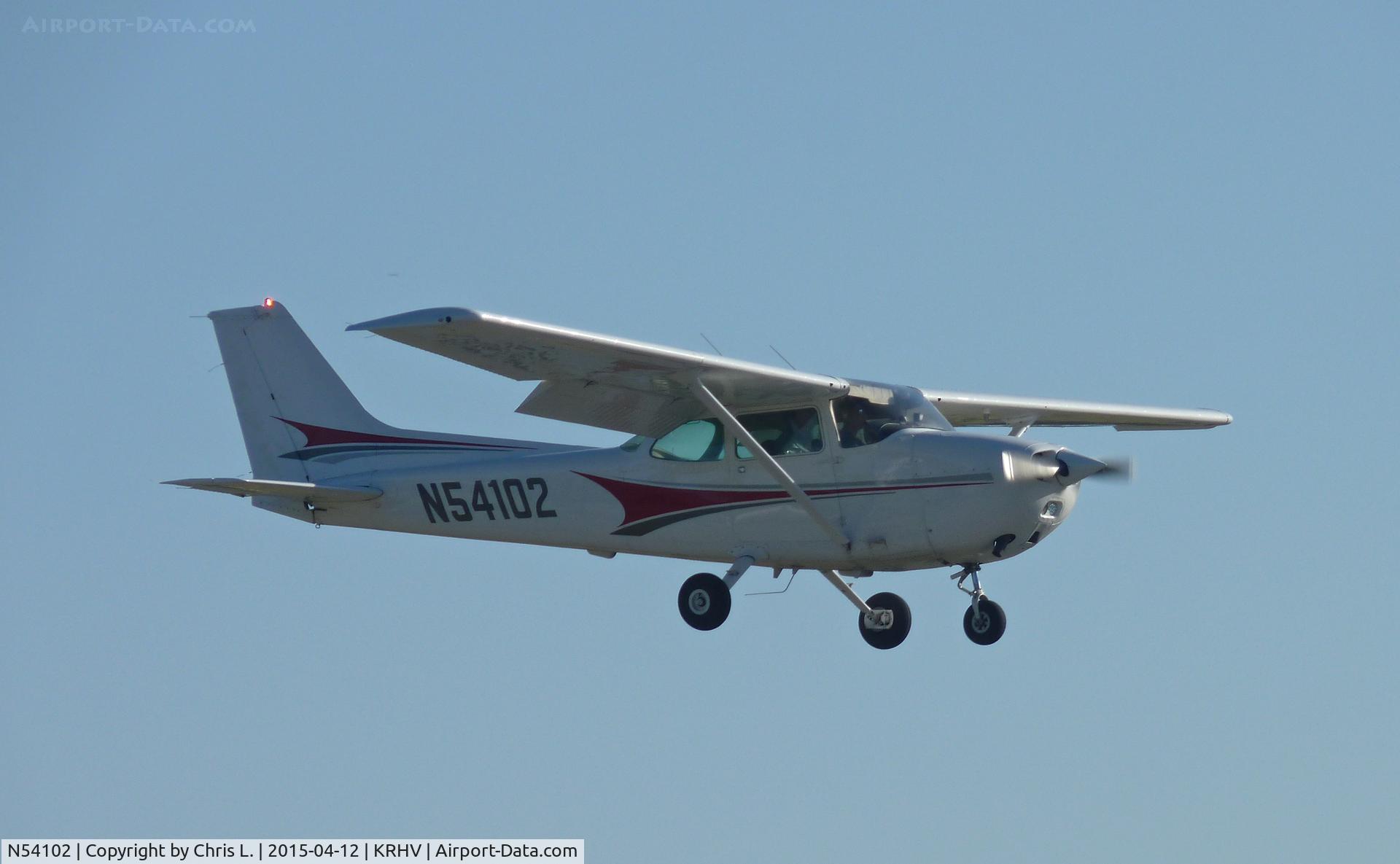 N54102, 1981 Cessna 172P C/N 17274875, A local 1981 Cessna 172P landing on 31R at Reid Hillview.