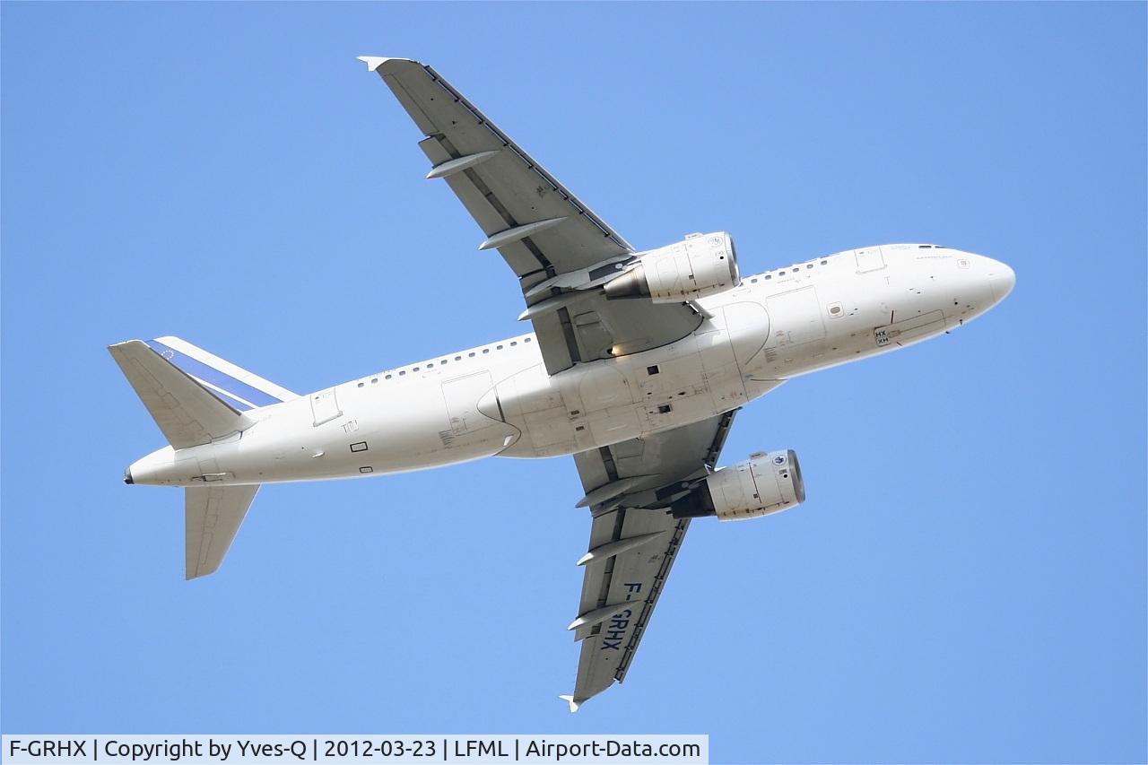 F-GRHX, 2001 Airbus A319-111 C/N 1524, Airbus A319-111, Take-off rwy 13L, Marseille-Provence Airport (LFML-MRS)