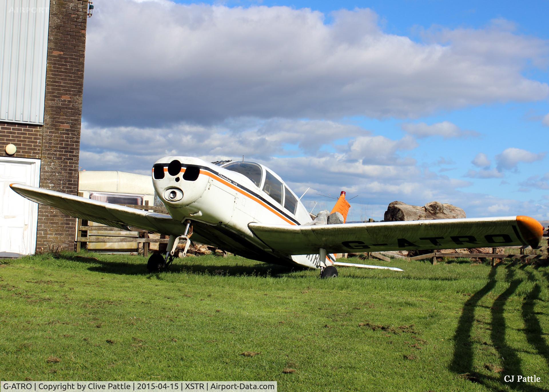 G-ATRO, 1966 Piper PA-28-140 Cherokee C/N 28-21871, In a derelict condition dumped at at Strathallan Airfield, XSTR, near Auchterarder, Perthshire, Scotland - the home of Skydive Scotland
