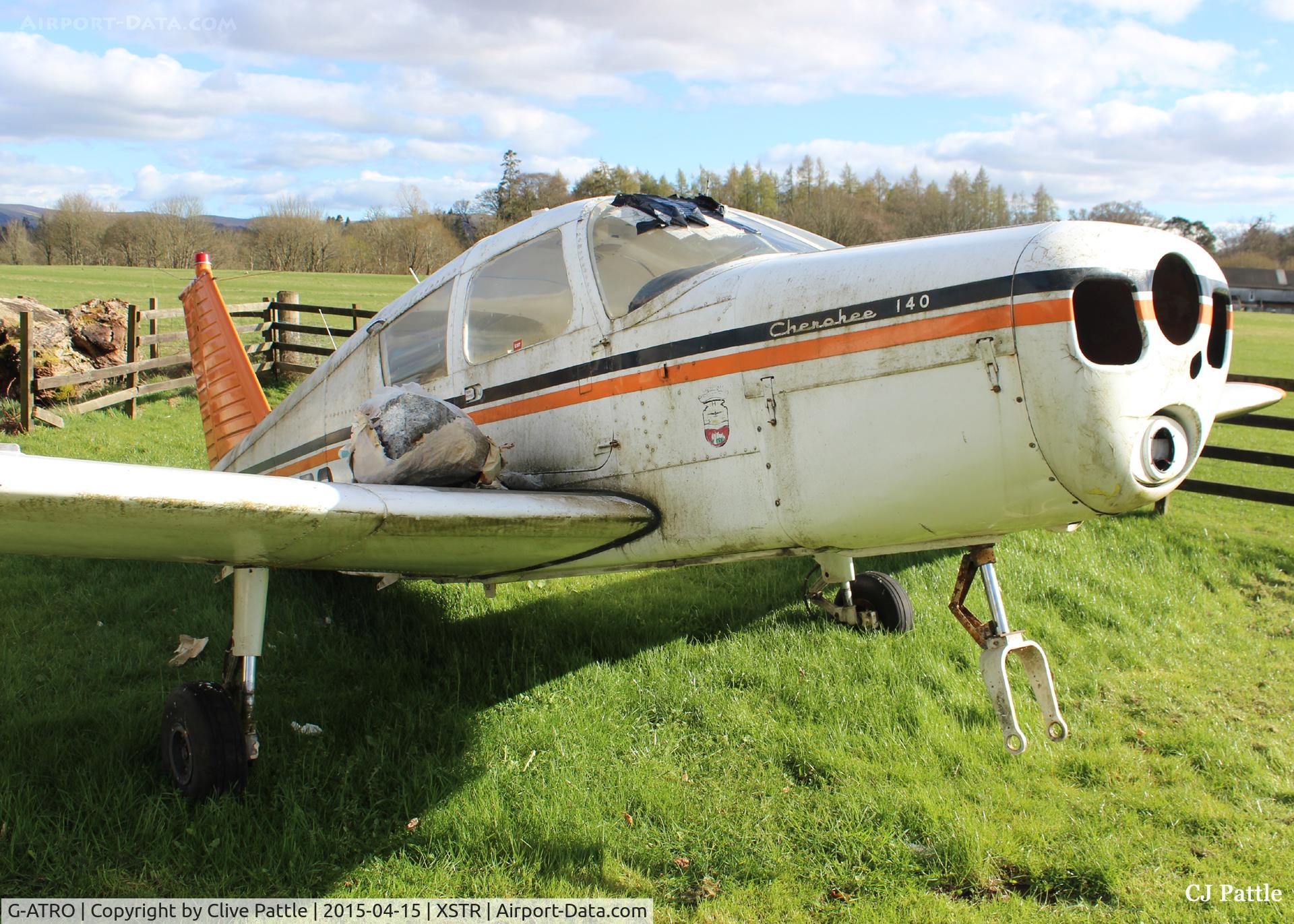 G-ATRO, 1966 Piper PA-28-140 Cherokee C/N 28-21871, Wreck at the Strathallan Airfield, XSTR, near Auchterarder, Perthshire, Scotland - the home of Skydive Scotland