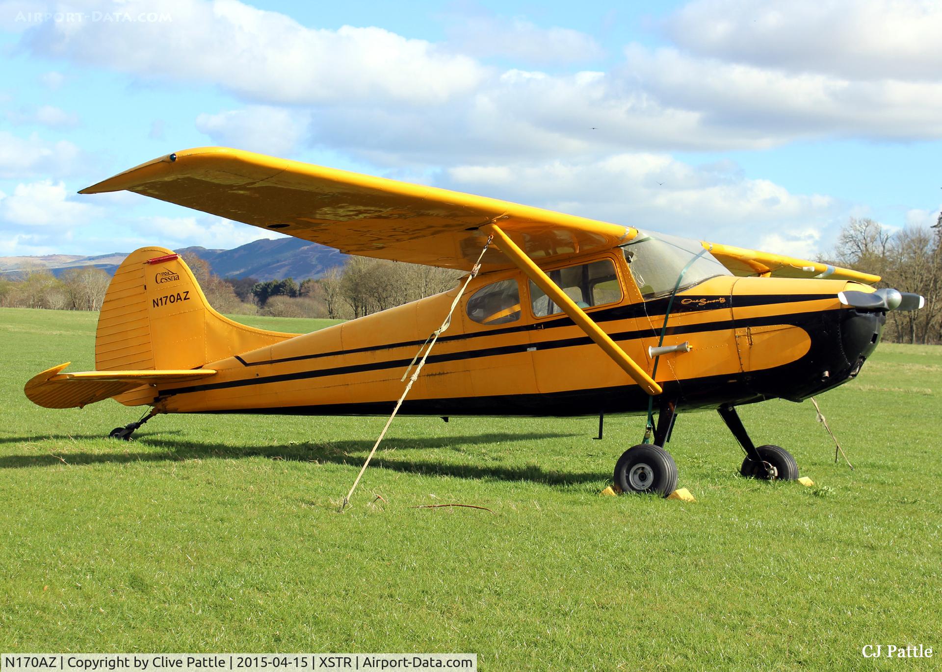 N170AZ, 1950 Cessna 170A C/N 19674, Another view of this 1950's classic, pictured at the Strathallan Airfield, XSTR, near Auchterarder, Perthshire, Scotland - the home of Skydive Scotland