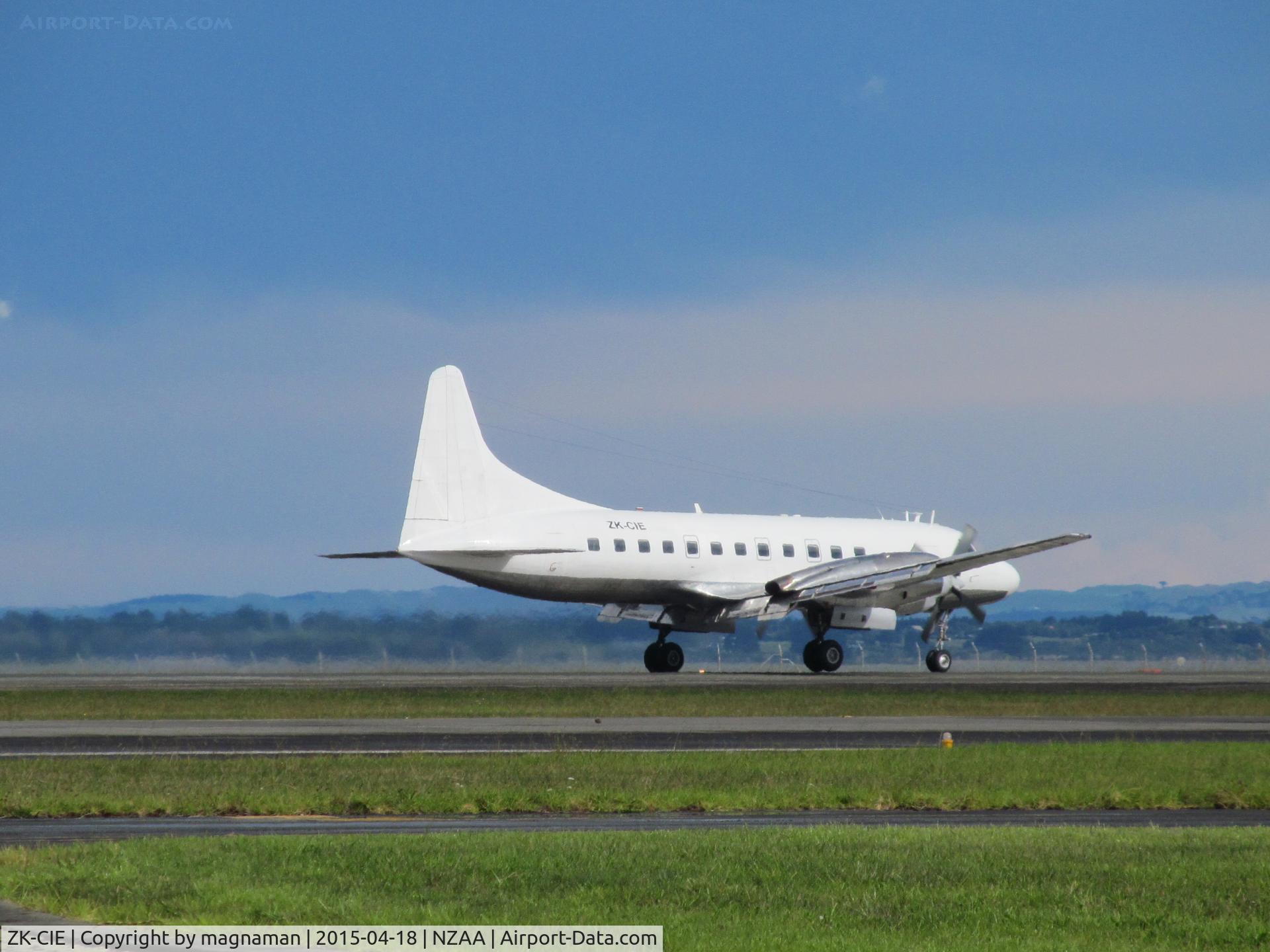 ZK-CIE, 1957 Convair CV-580 C/N 399, less hazy shot - just landed in from Tonga
