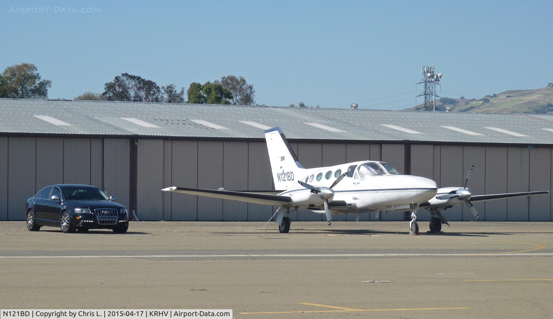 N121BD, 1979 Cessna 414A Chancellor C/N 414A0297, A local 1979 Cessna 414A Chancellor sitting at the south tie downs at Reid Hillview.